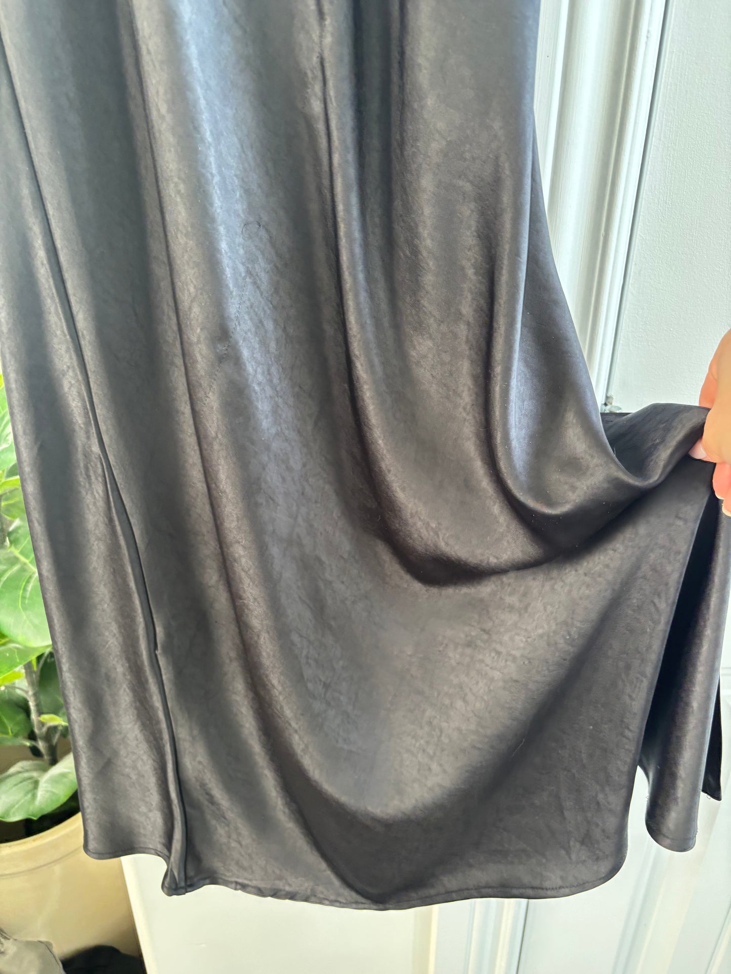 Black Tape_ Maxi Satin Skirt | XS