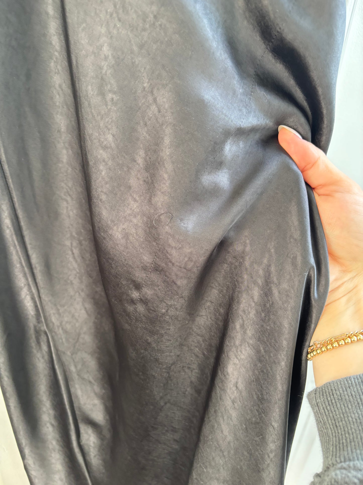 Black Tape_ Maxi Satin Skirt | XS