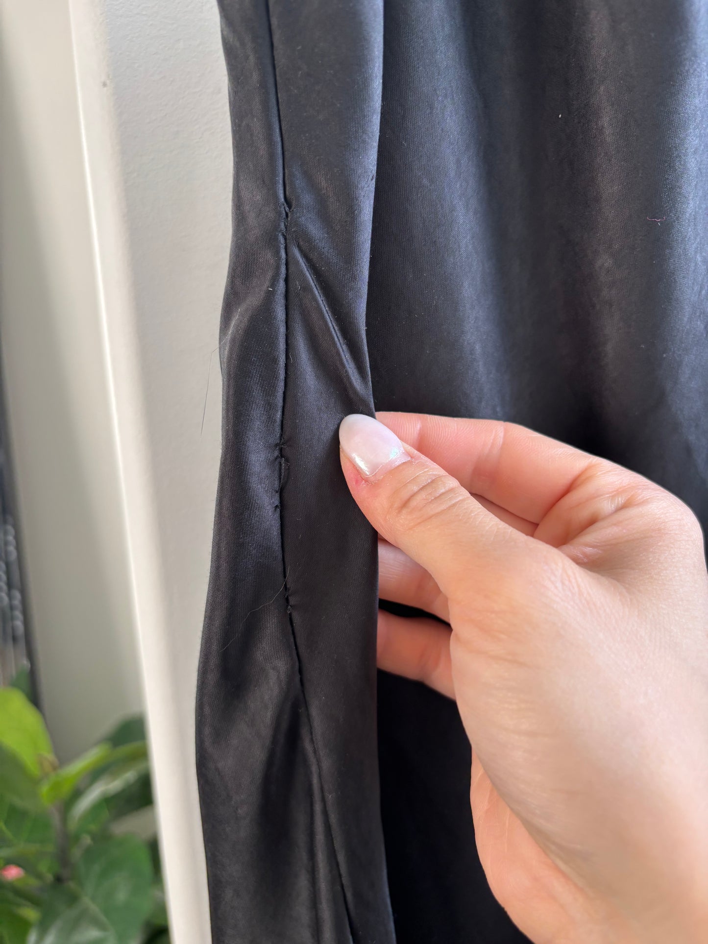Black Tape_ Maxi Satin Skirt | XS