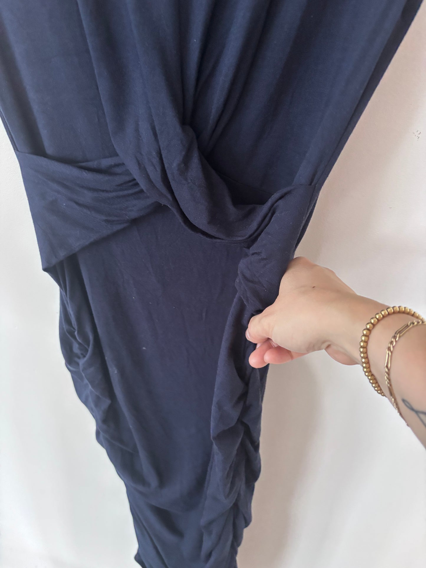Ripe Navy Cross My Heart Maternity Dress | Sz Medium