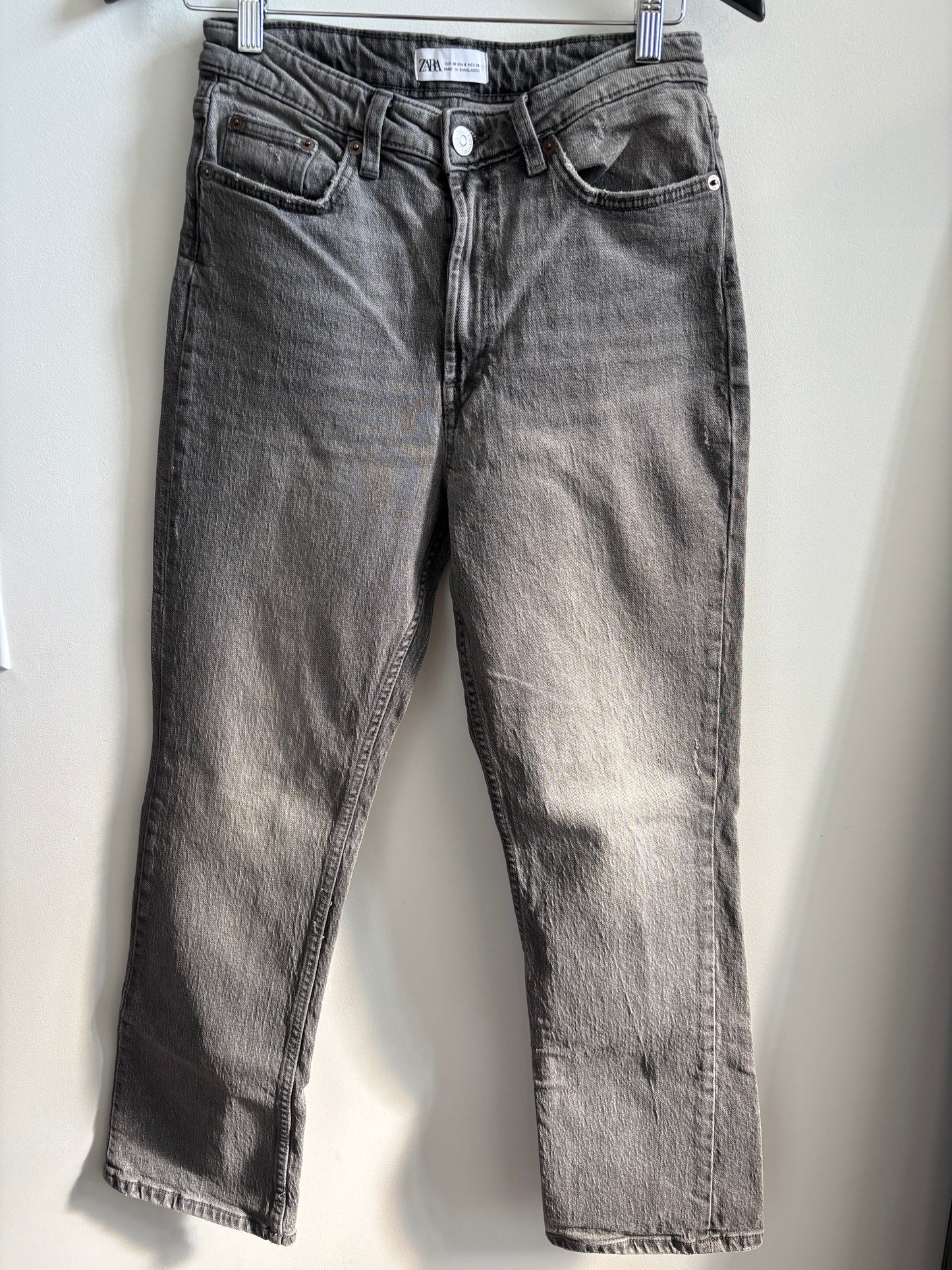 Zara Greywash Straight Leg Jeans | 6