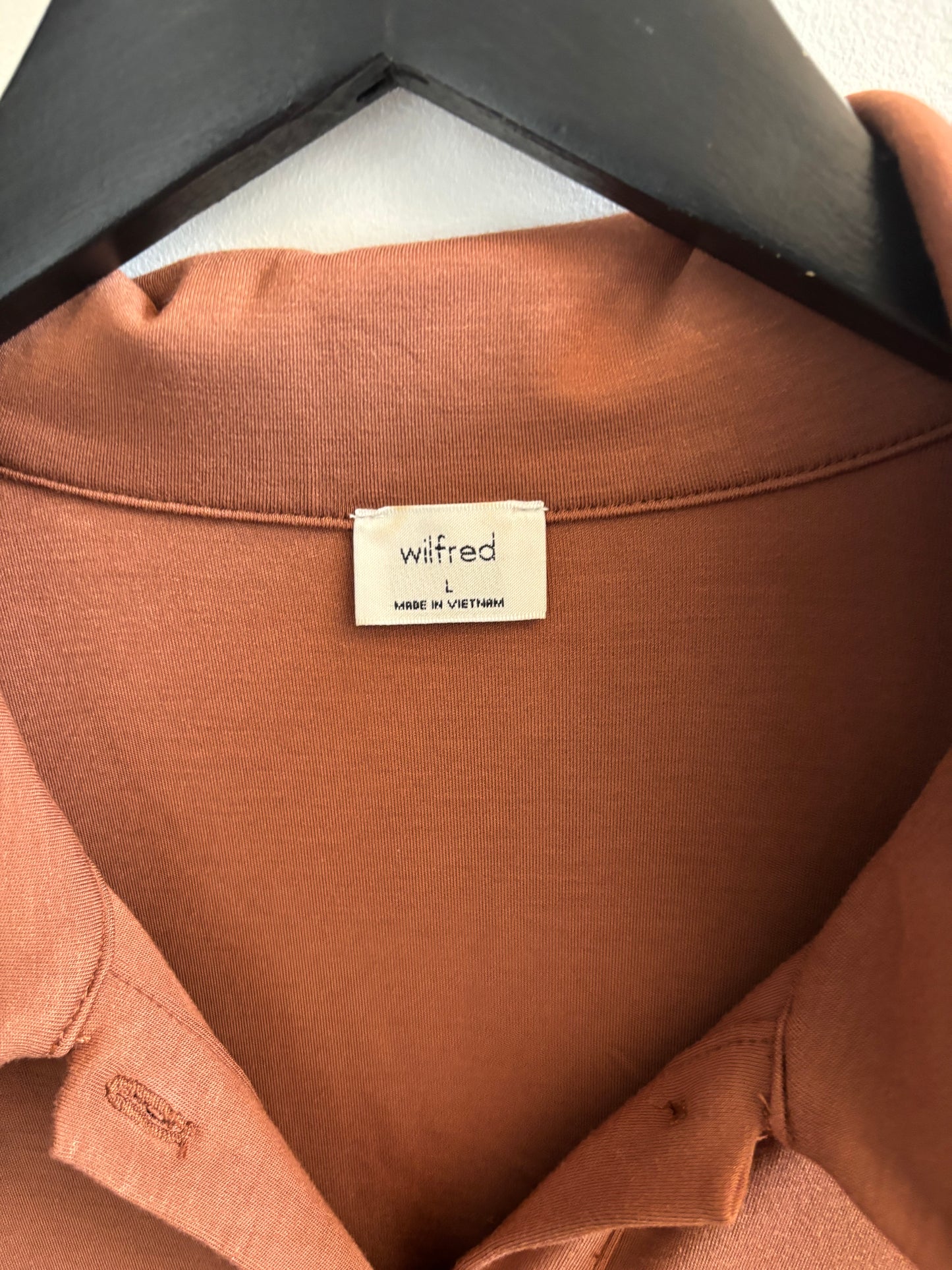 Wilfred/Aritzia Pose Button Down Jersey Shirt Dress | Large