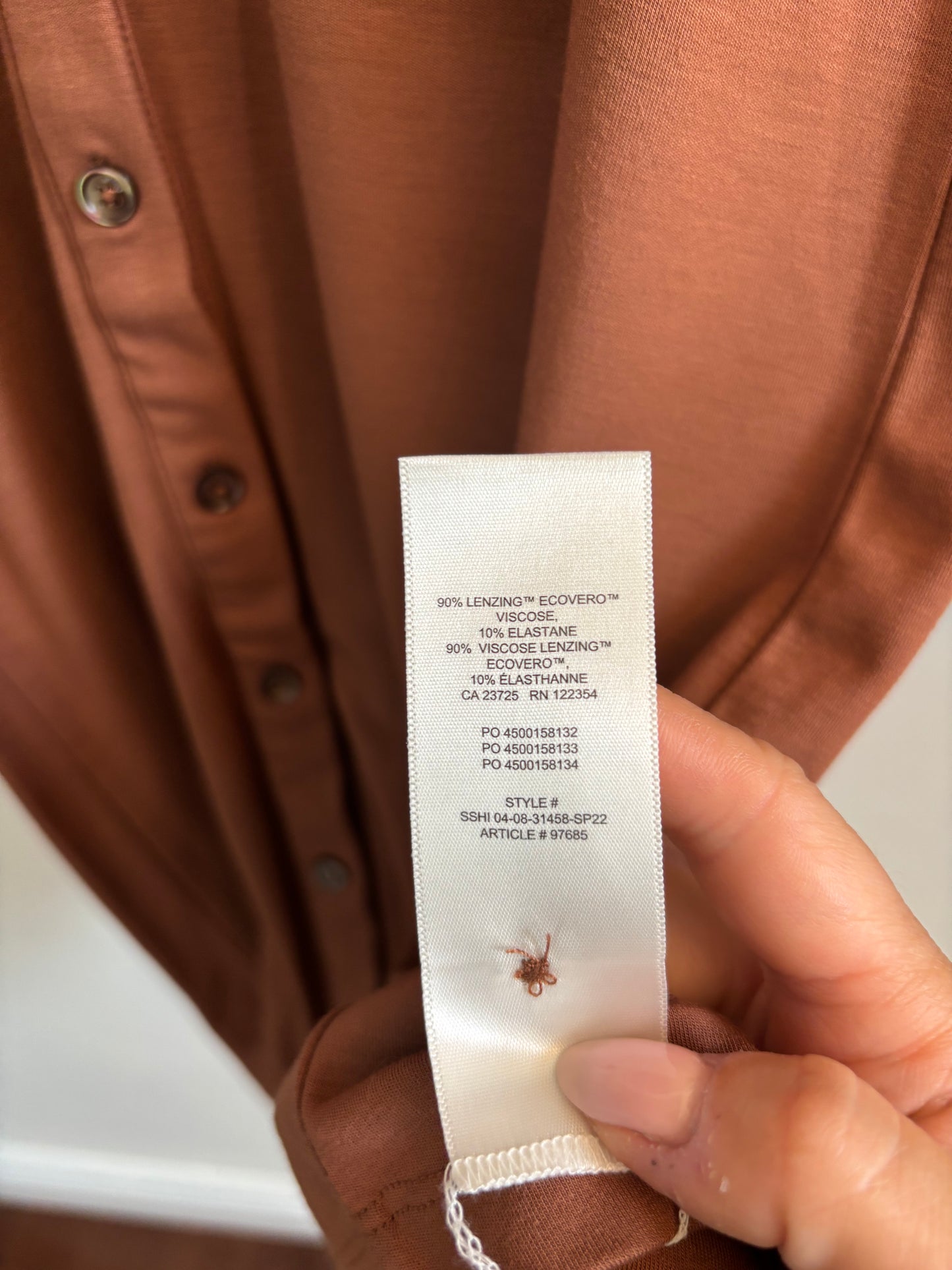 Wilfred/Aritzia Pose Button Down Jersey Shirt Dress | Large