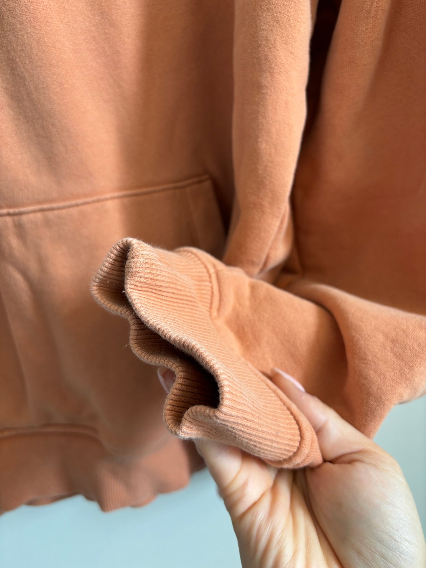 Roots Hooded Half Zip (Peach/Light Orange) | Large