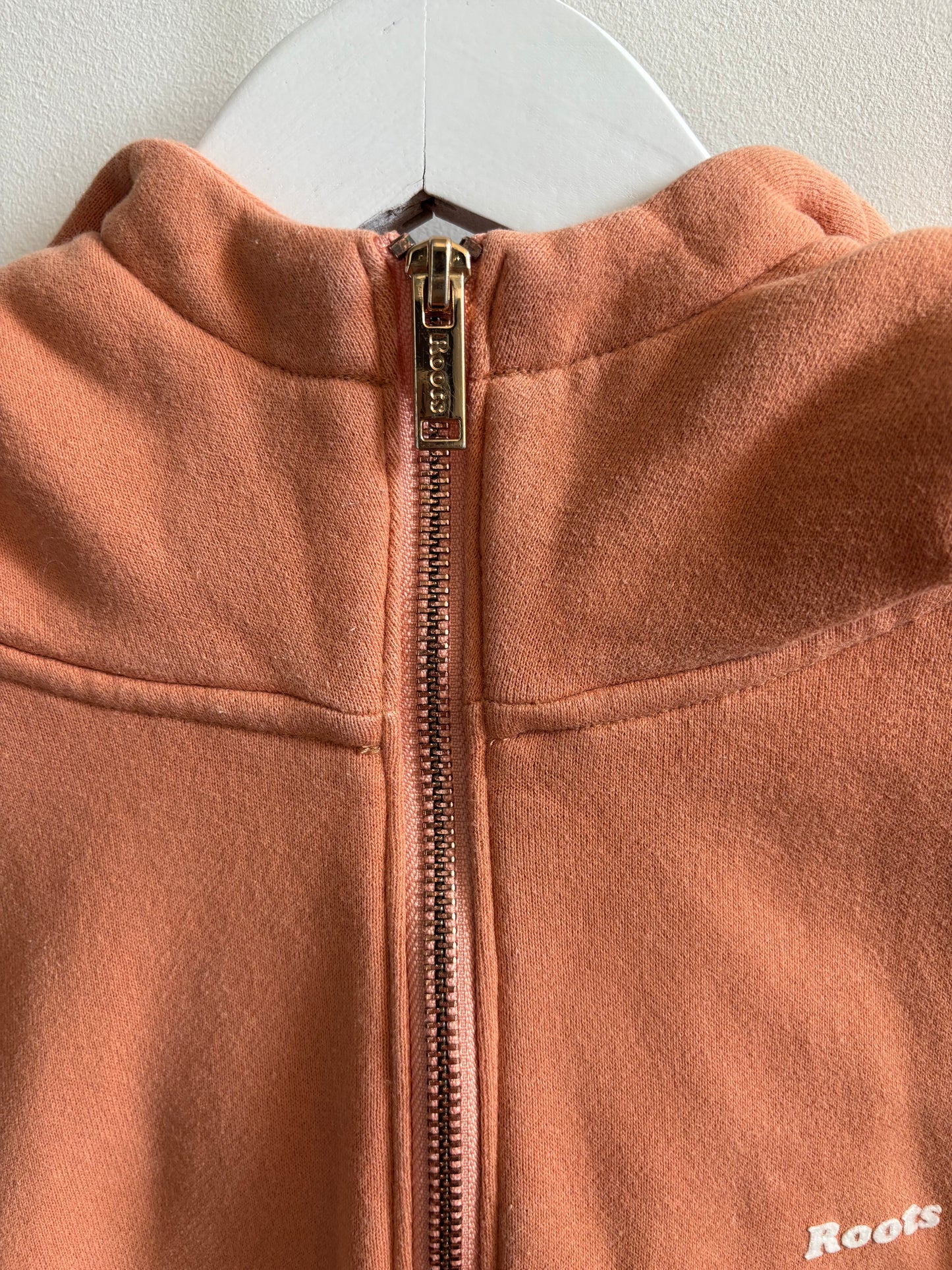 Roots Hooded Half Zip (Peach/Light Orange) | Large