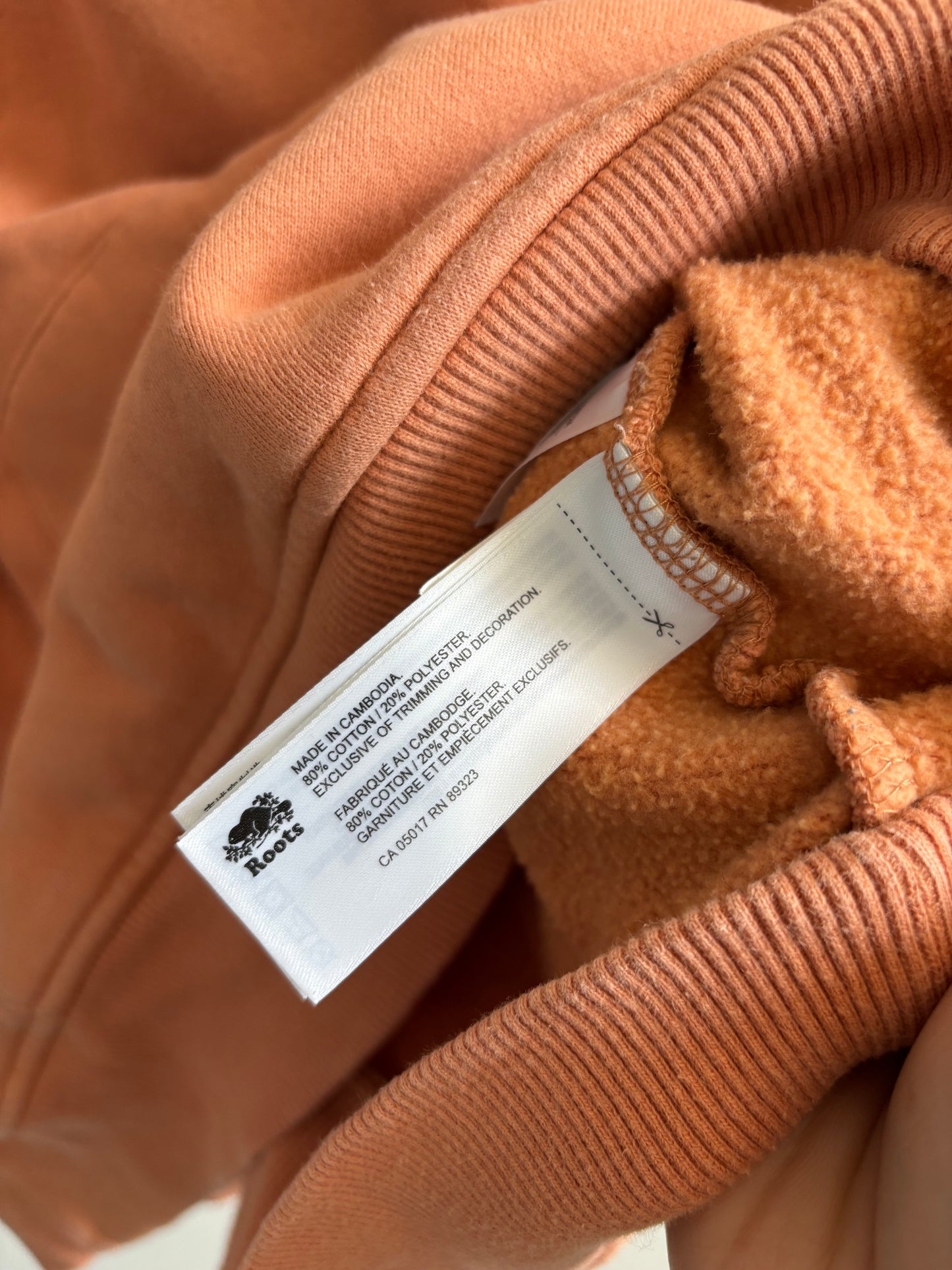 Roots Hooded Half Zip (Peach/Light Orange) | Large