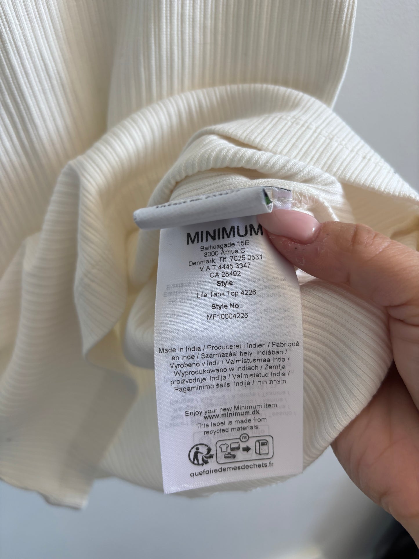 Minimum Lila Tank in Coco Milk | XS (fits a small)