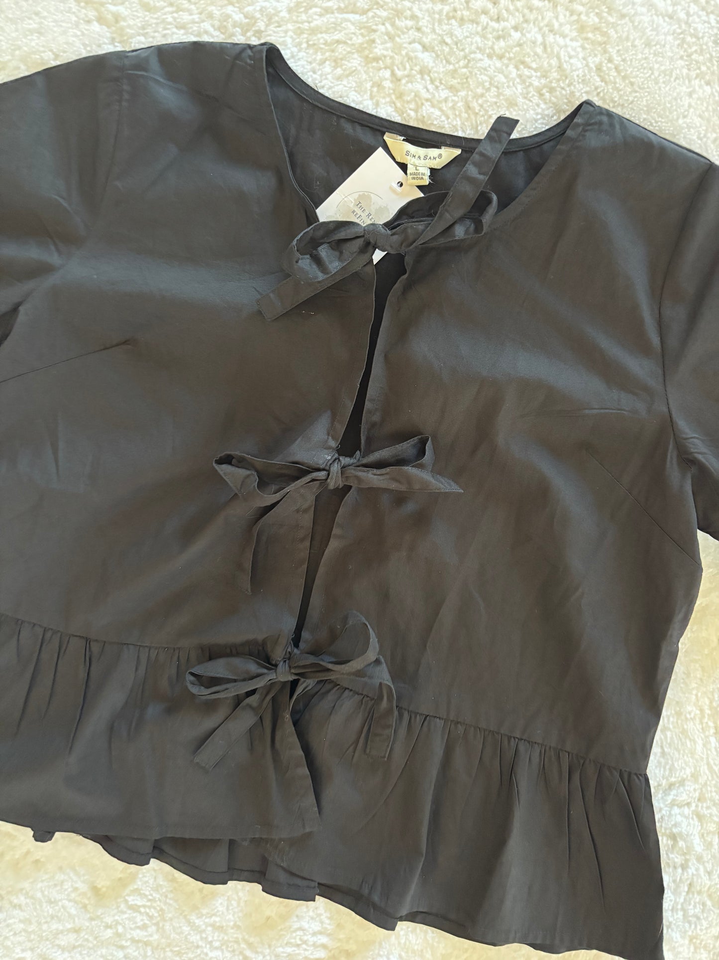 Sim & Sam Tie Front T Shirt | Large