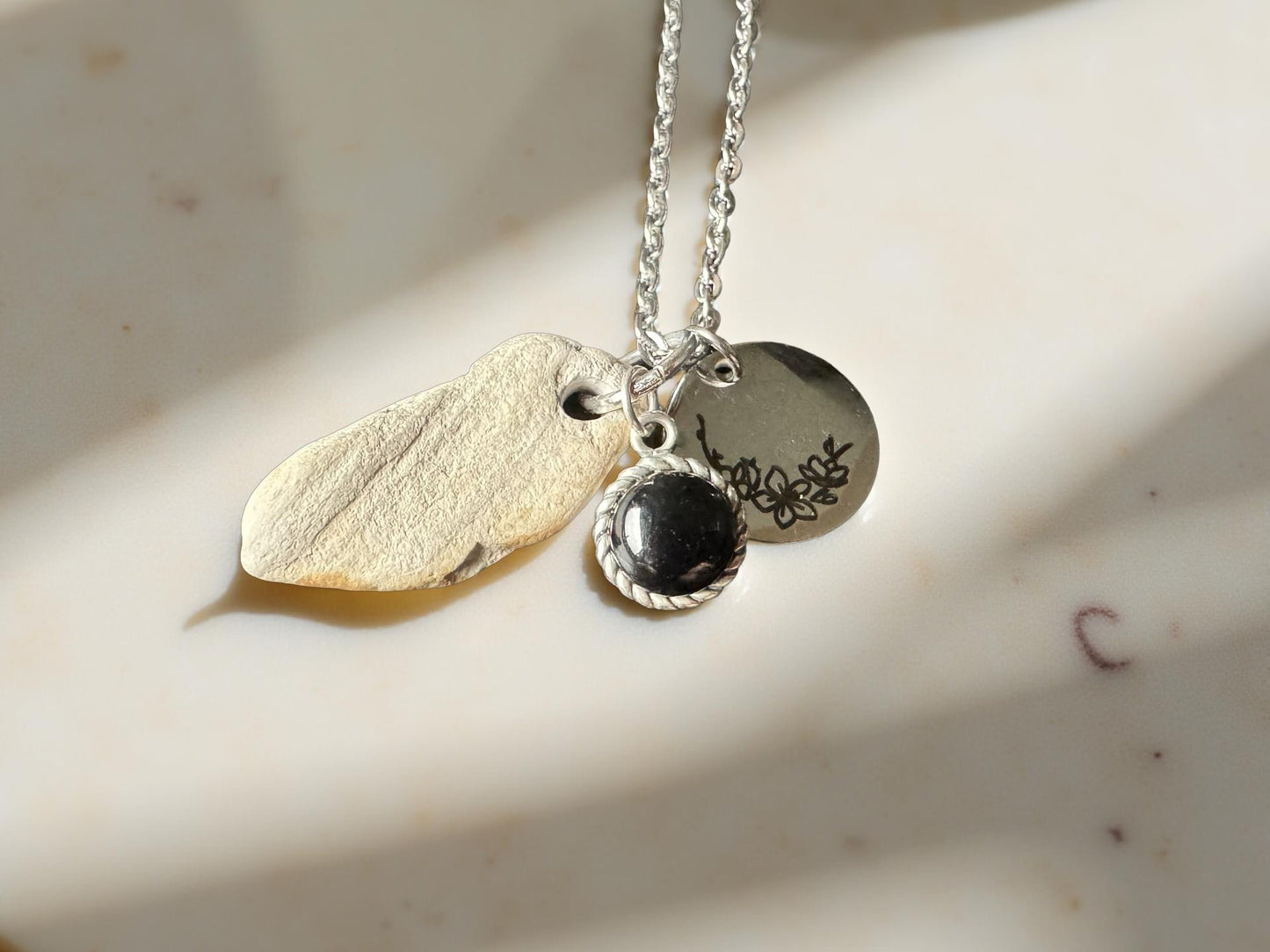 Silver Charm Cluster Necklace
