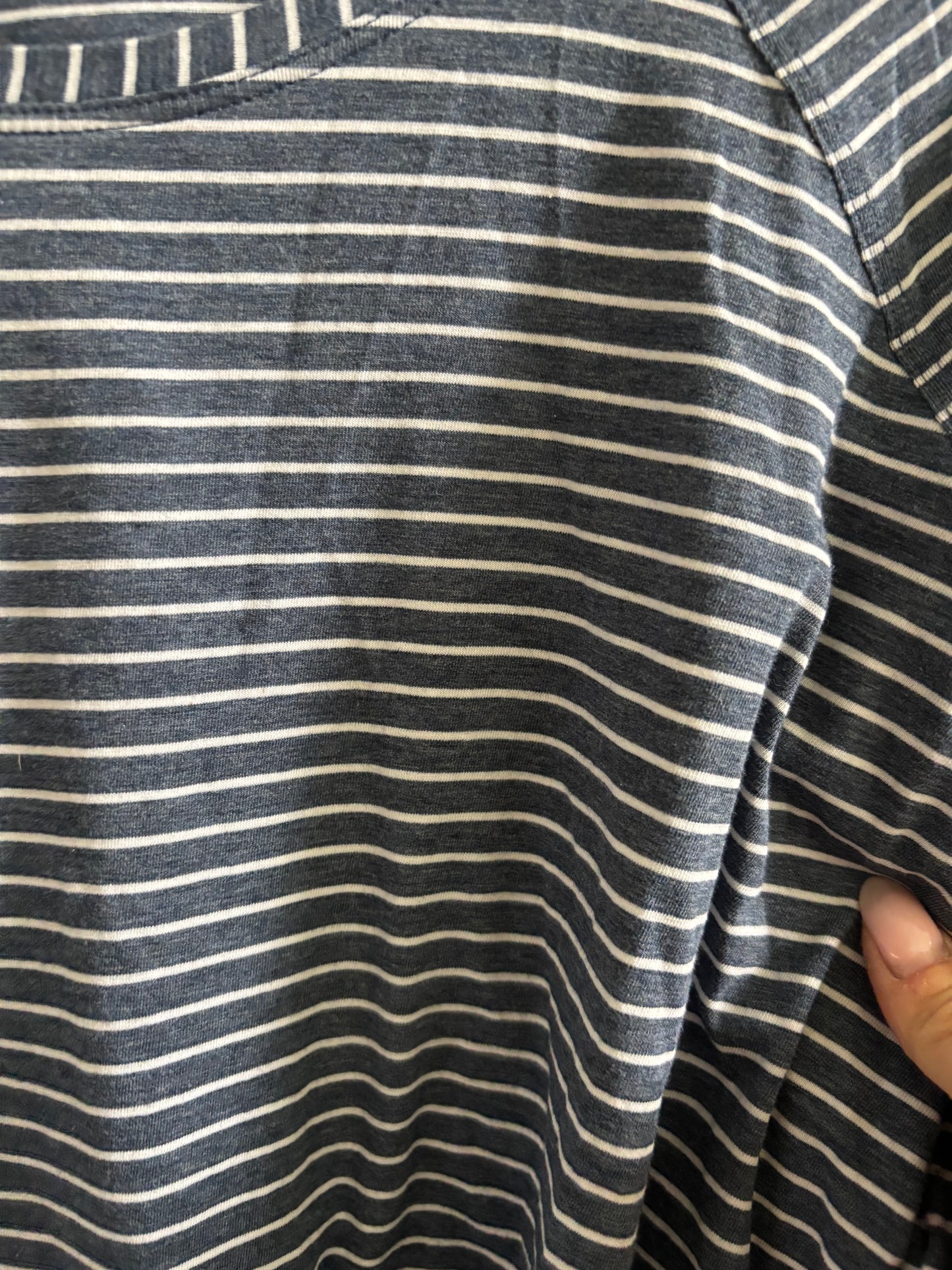 Lululemon Emerald Long Sleeve Blue White Stripe | Medium