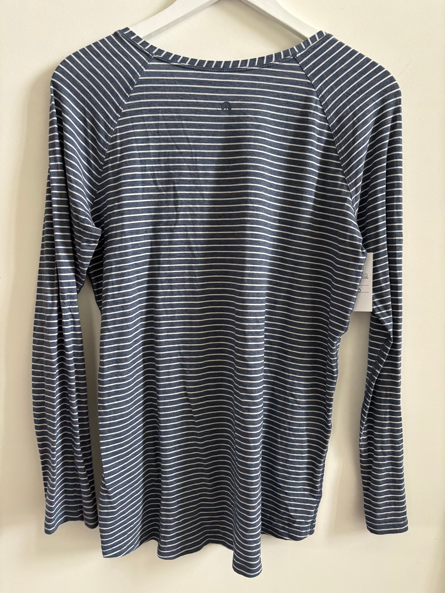 Lululemon Emerald Long Sleeve Blue White Stripe | Medium