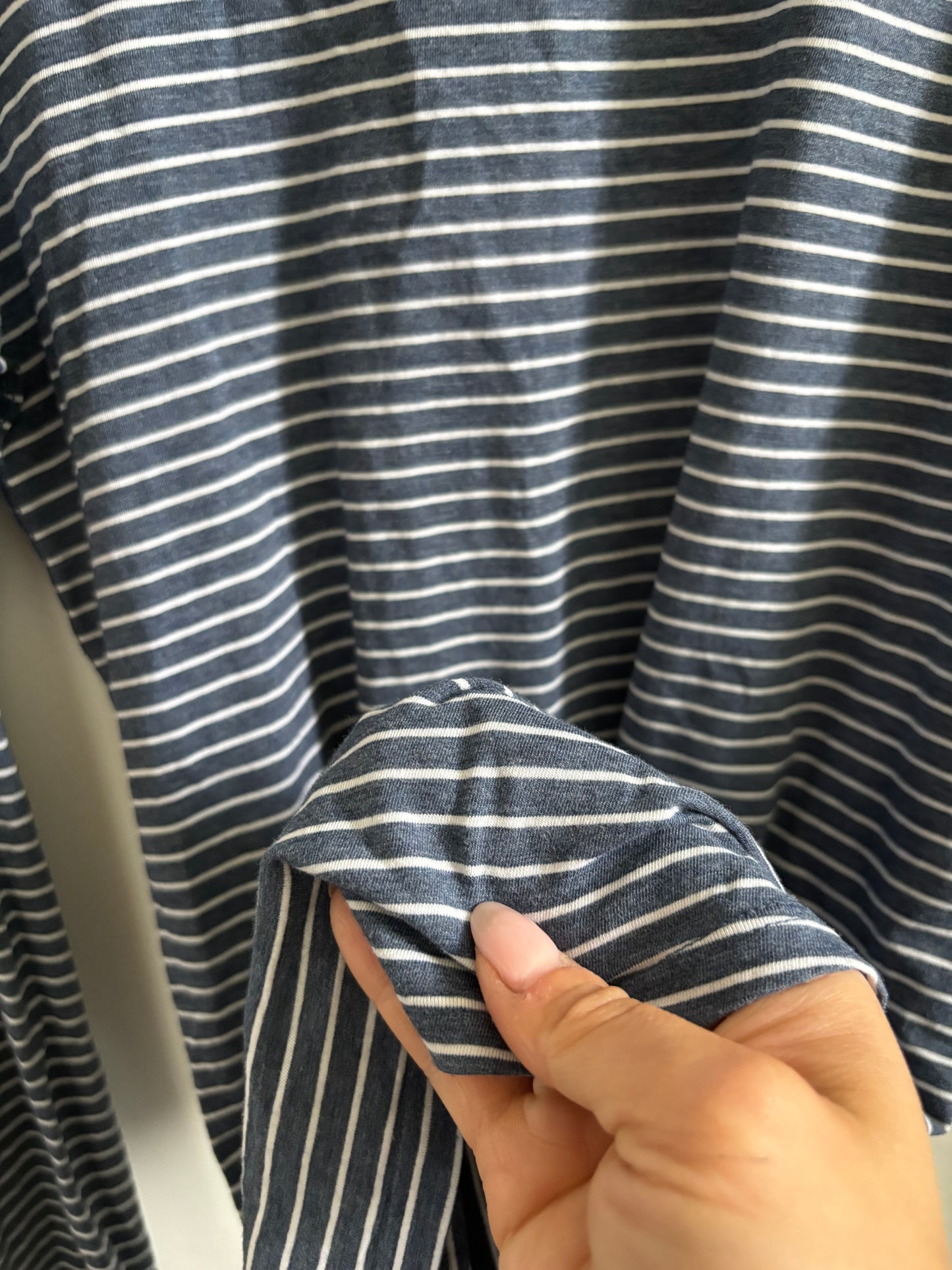 Lululemon Emerald Long Sleeve Blue White Stripe | Medium