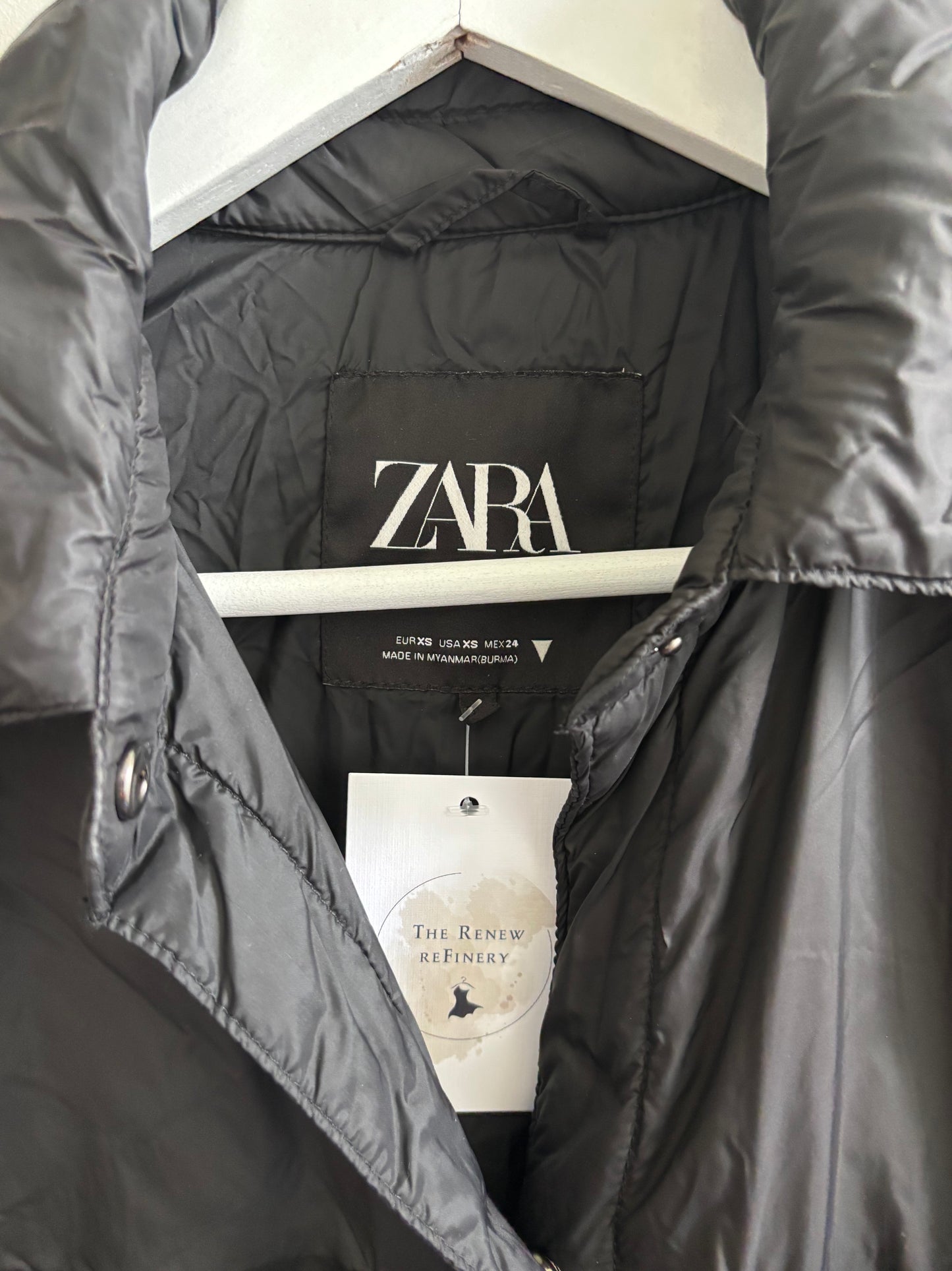 Zara Light Puffer Snap Jacket | XS (very oversized)