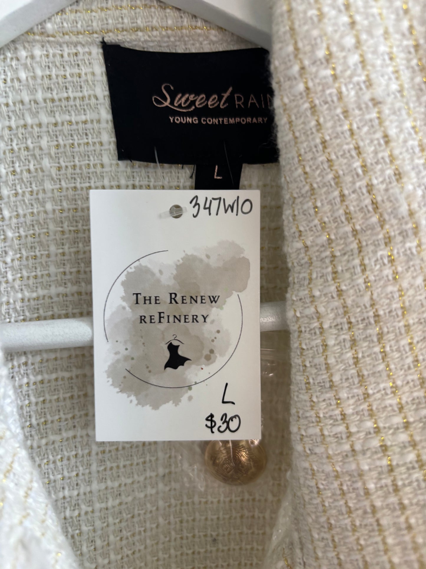 Sweet Rain Jacket with Gold Accents | Large