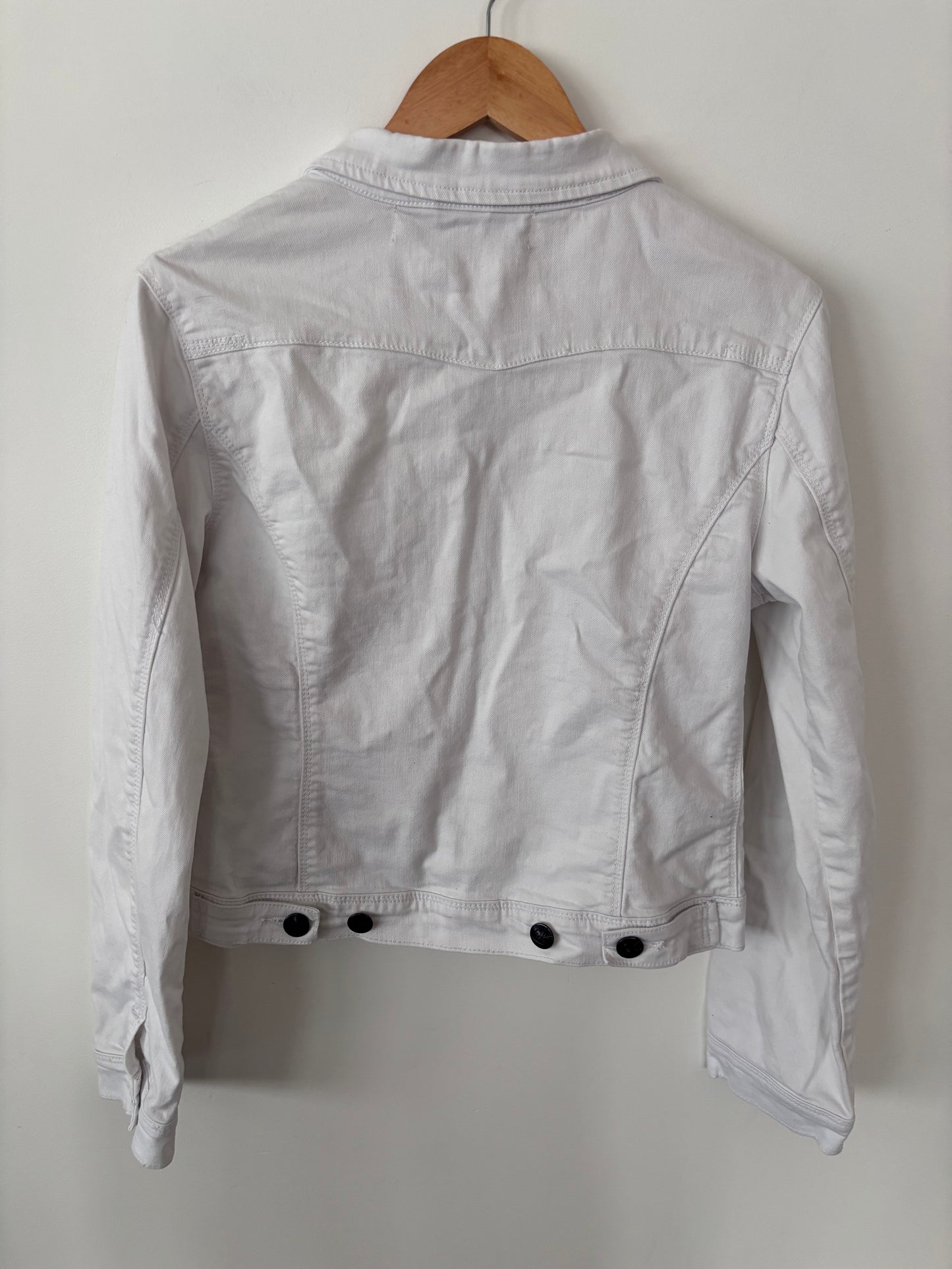 Lola Jeans White Denim Jacket | Sz Medium (fitted)