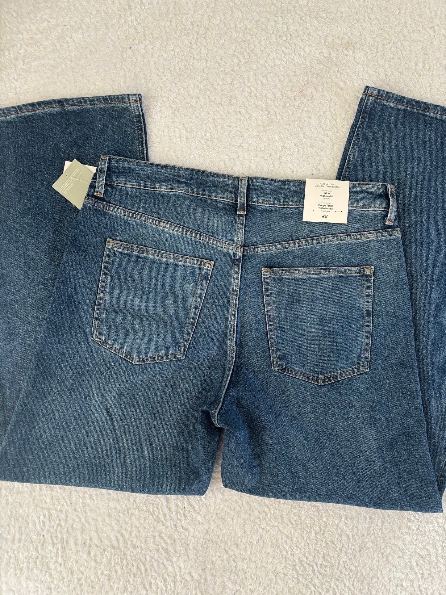 H&M HR Wide Leg Jeans | Sz 14 NWT (N06N18)