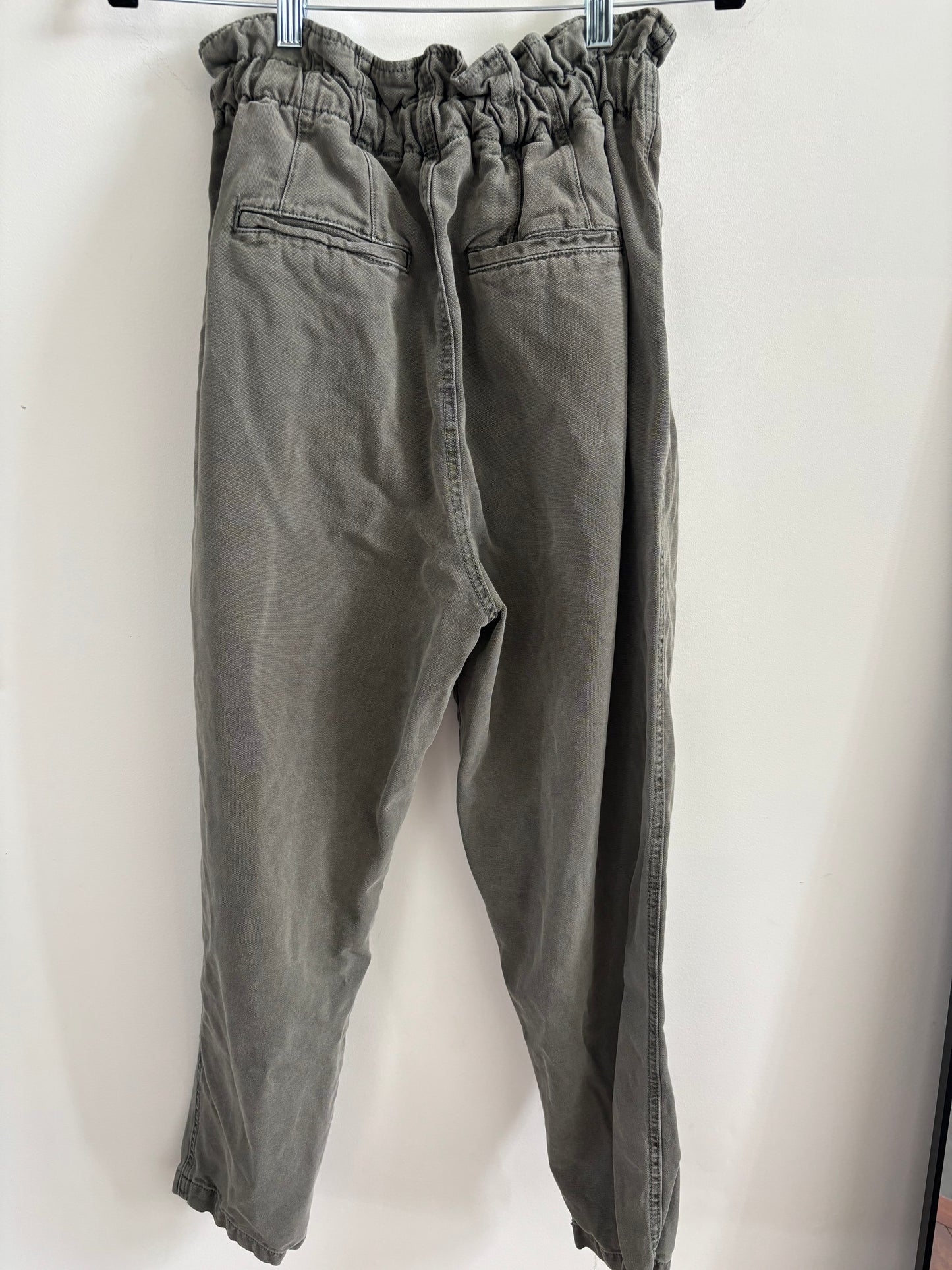 Free People Paper Bag Pants (Greyish Green) | Small (fit like size 4-6)