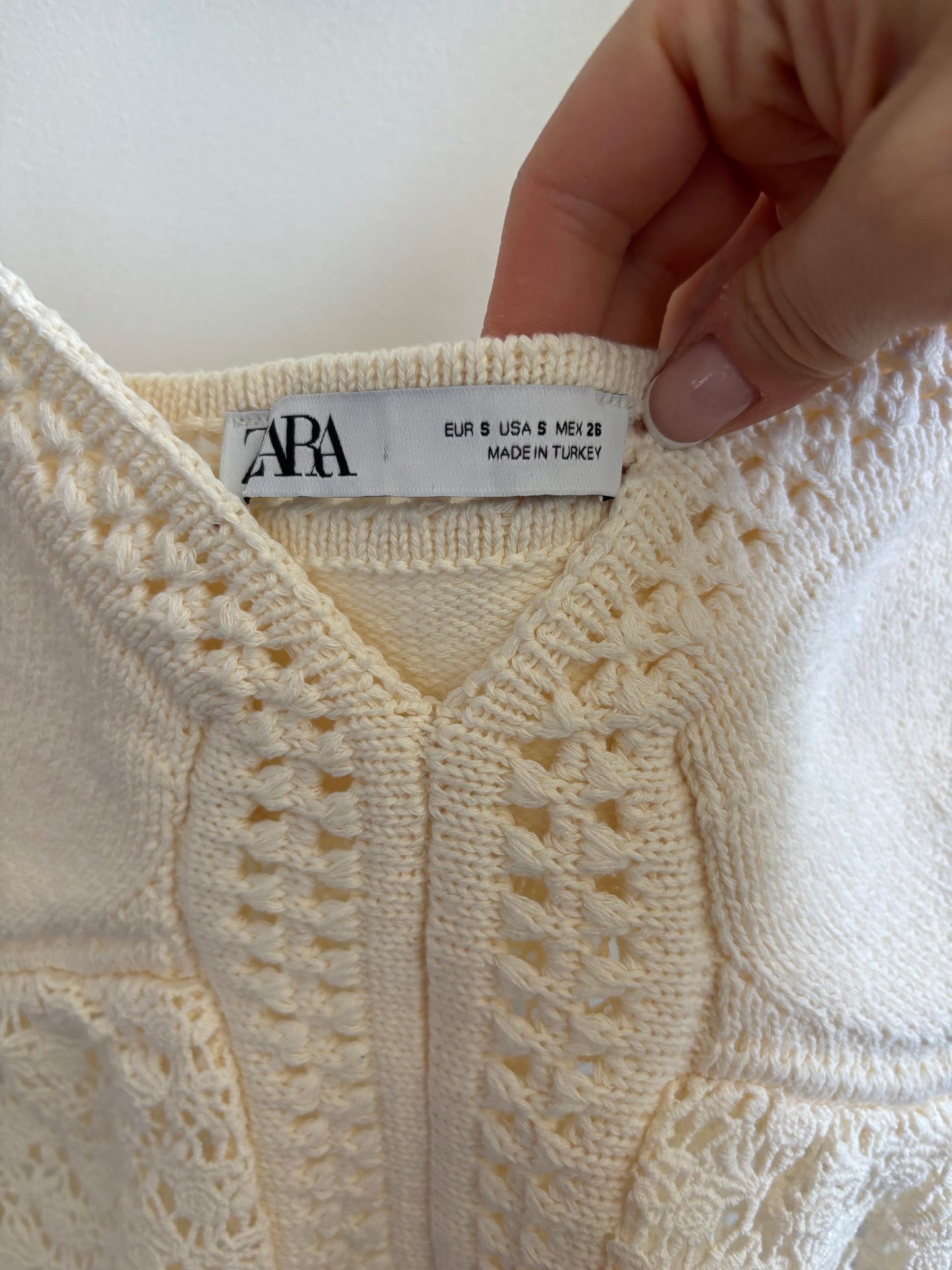 Zara Crochet Knit Cami Top | Small