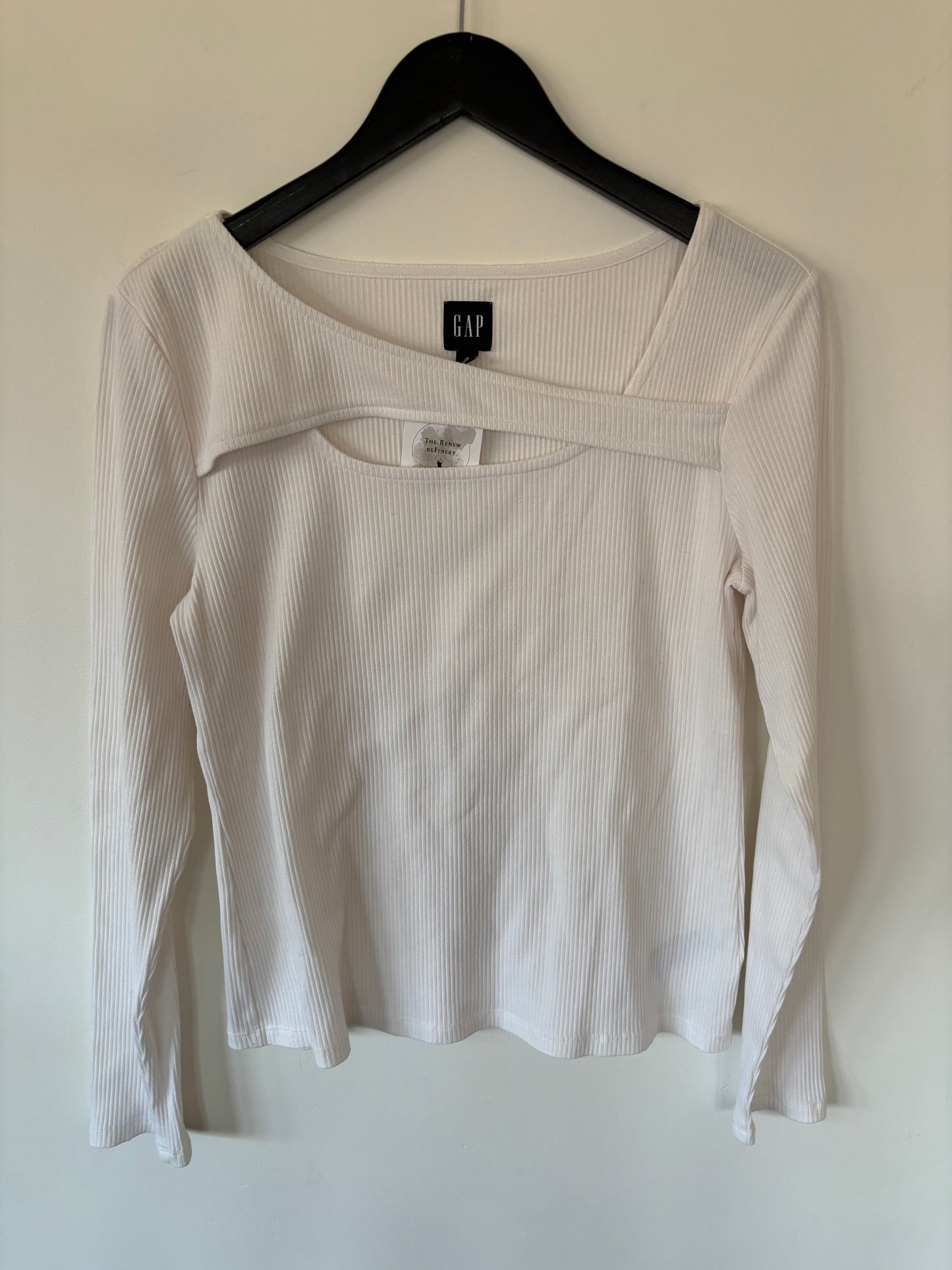 Gap White Rib Crossover Cutout Top | Large (N74N19)