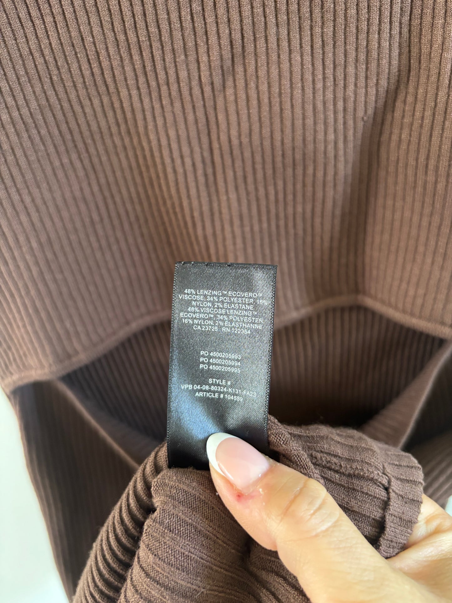 Wilfred / Aritzia Cutout Knit Mini Dress (Brown) | Large