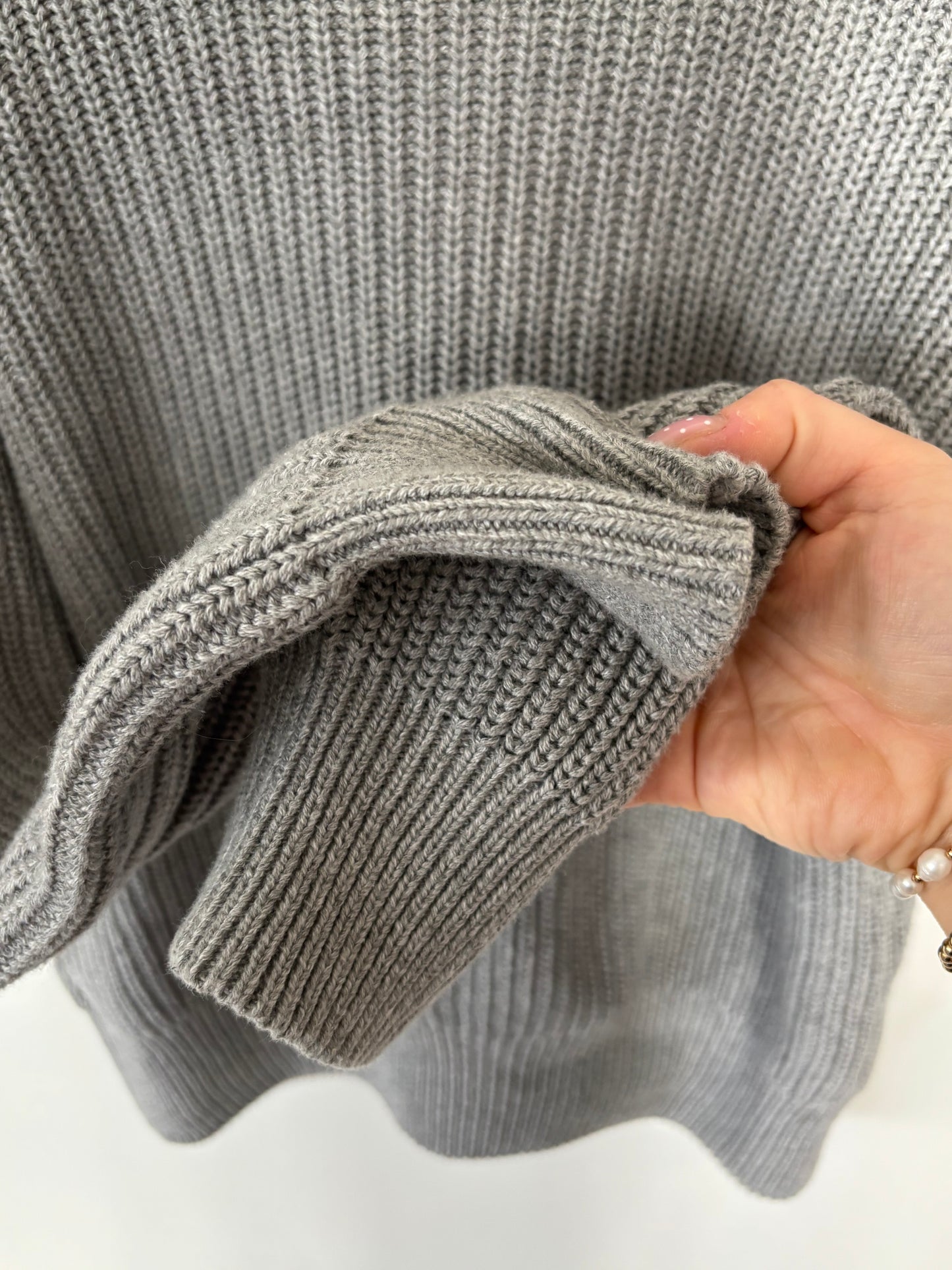 Minimum Mikayla Grey Knit Cotton Sweater | XSmall (N134C1)