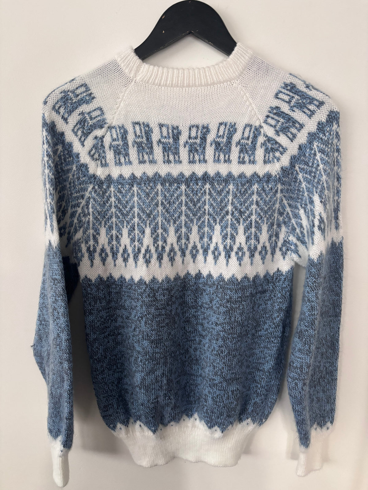 Handmade sweater bue/white | Sz Small/Medium