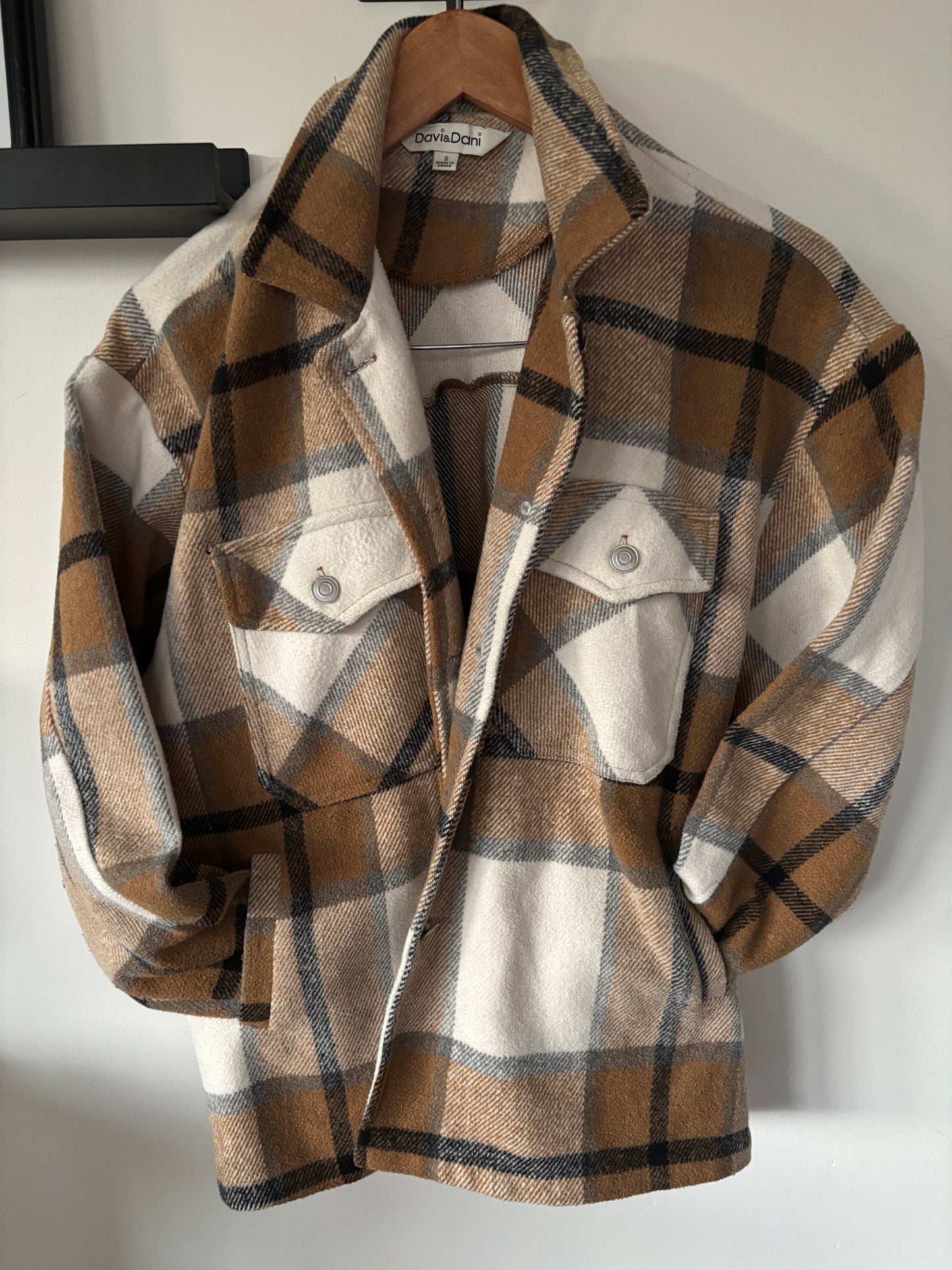 Davi & Dani Plaid Oversized Jacket | Small