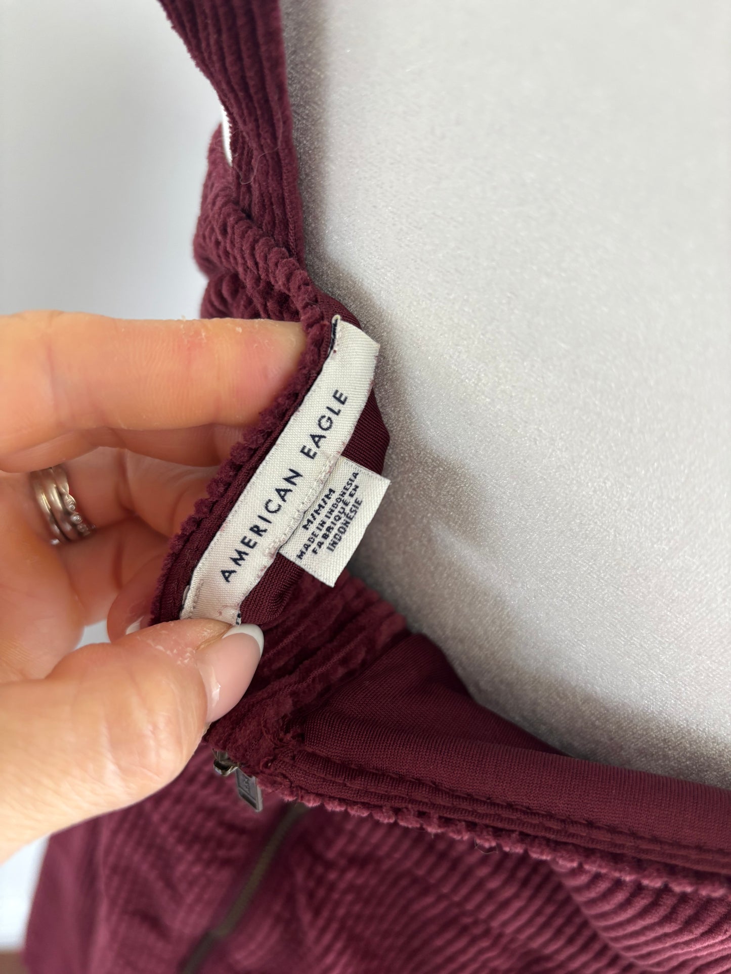 American Eagle Corduroy Dress Dark Red | Medium