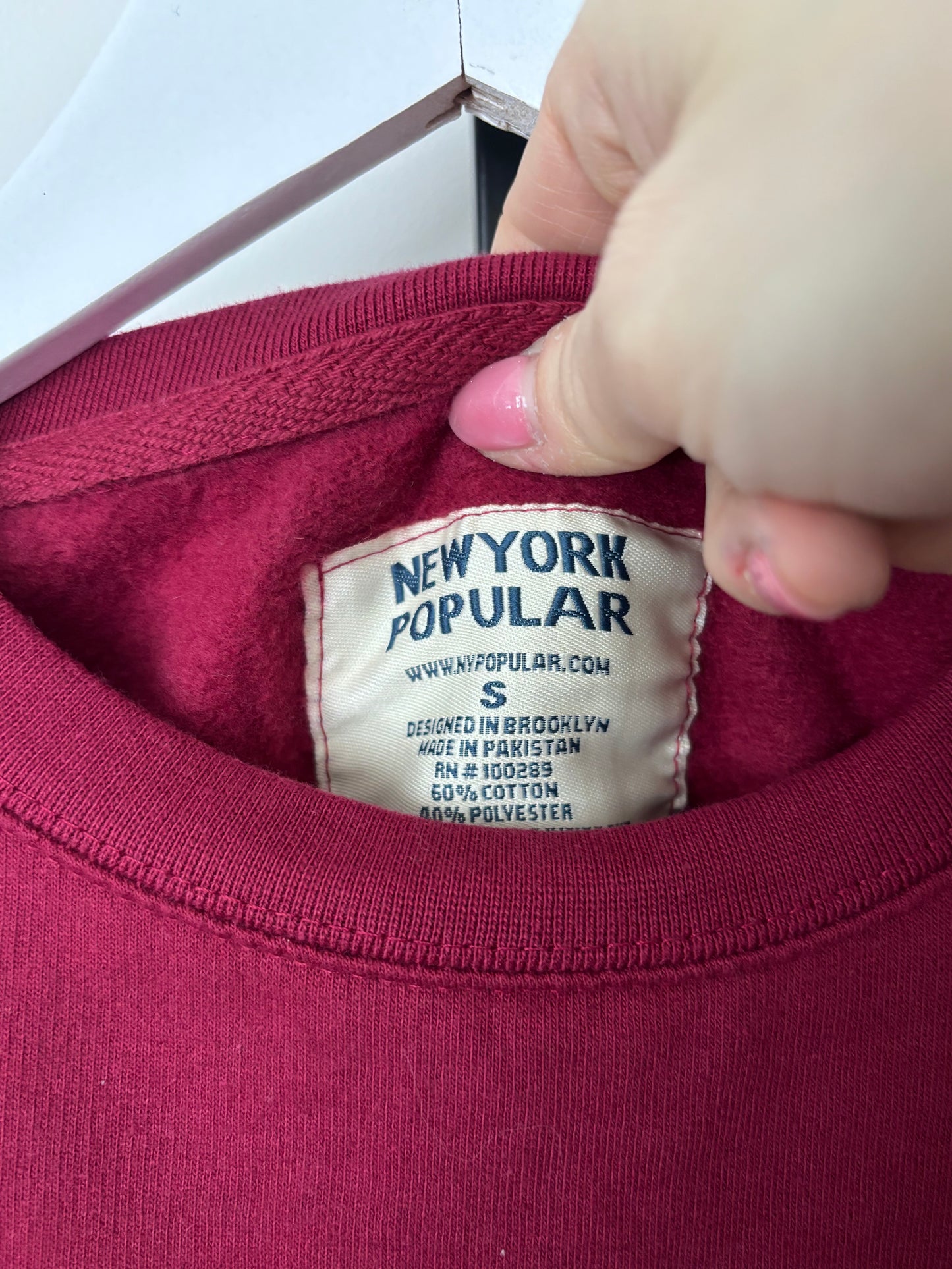 NY Popular Phoenix Crewneck Sweater | Sz Small (M37W3)