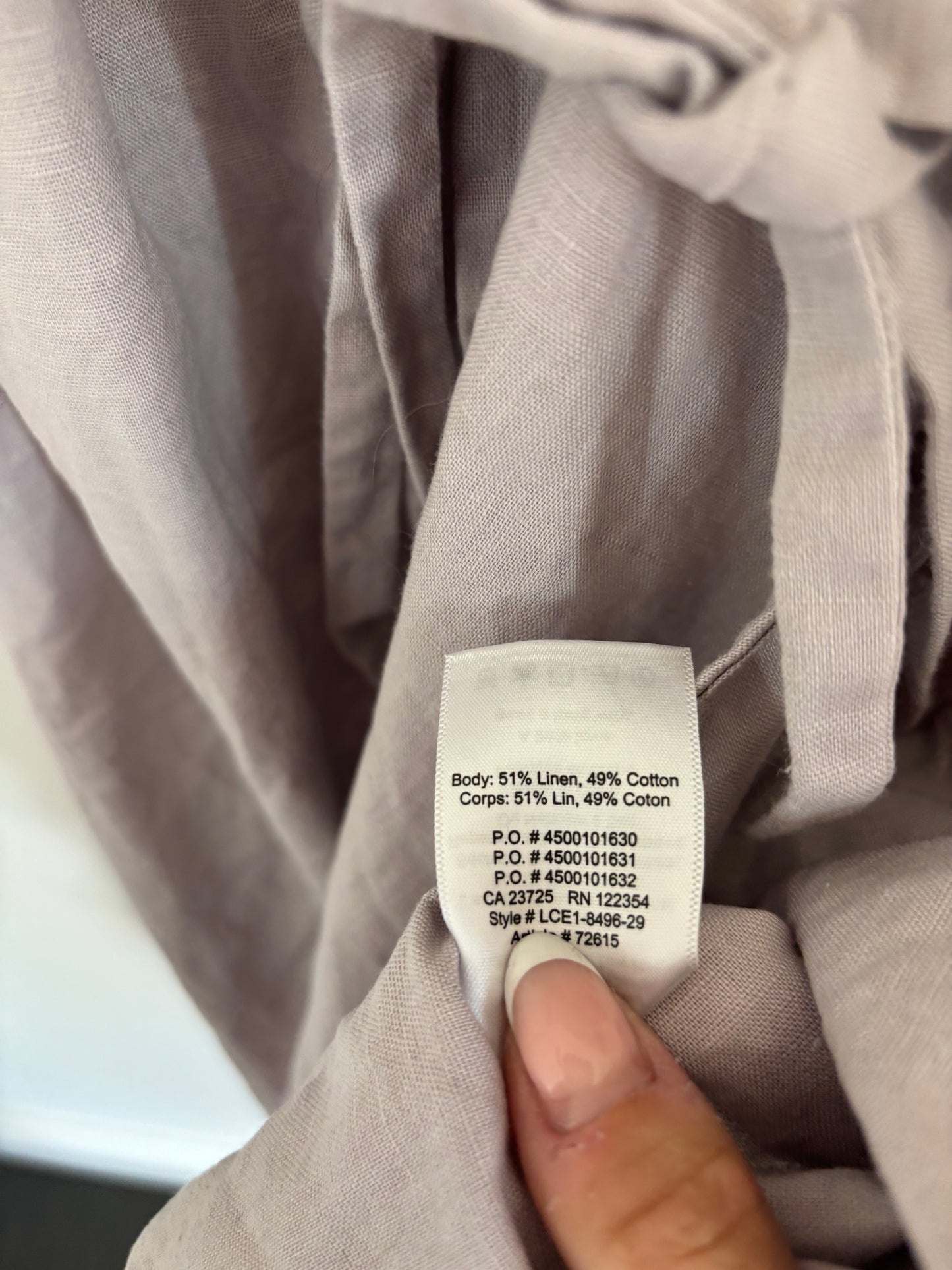 Babaton / Aritzia Wallace Linen Dress (Purple/Grey) | Medium