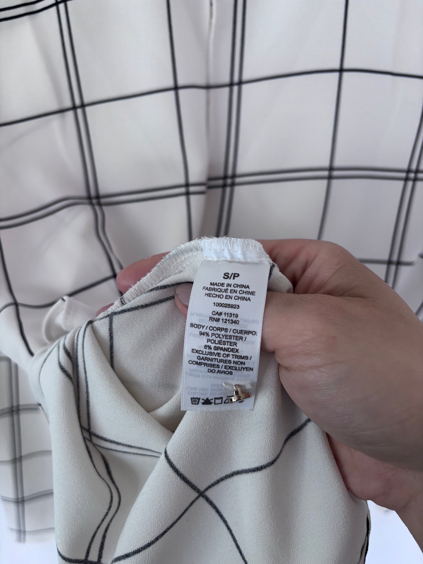 Dynamite Black/White Checked Blouse | Sz Small