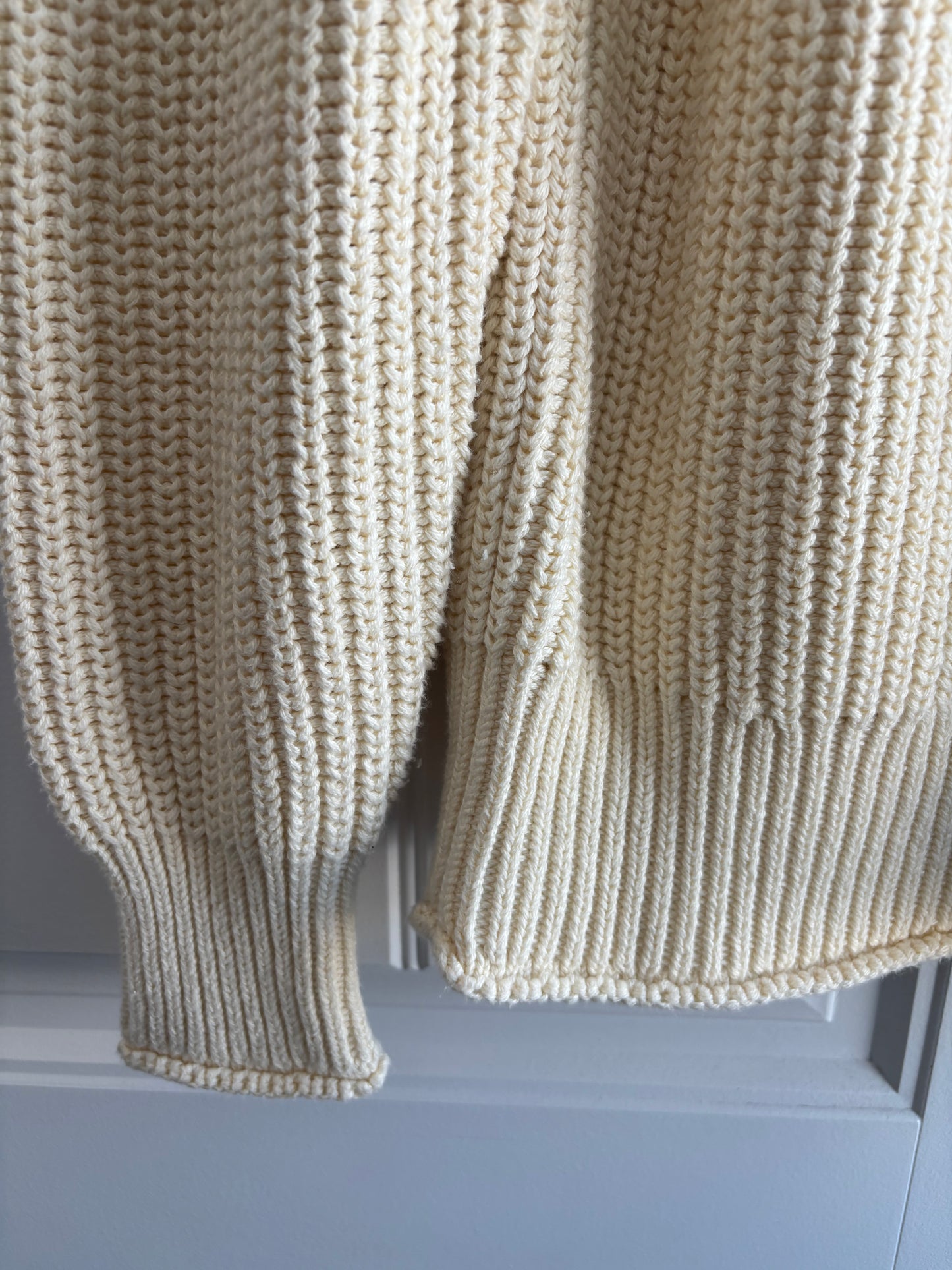 J. Crew Ivory Knit Oversized Mock Neck Sweater | Small