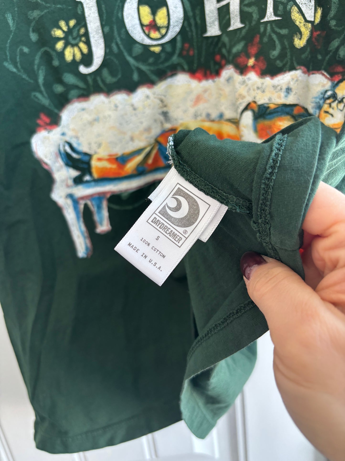 Daydreamers Hunter Green Elton John Boyfriend Fit Shirt | Sz Small