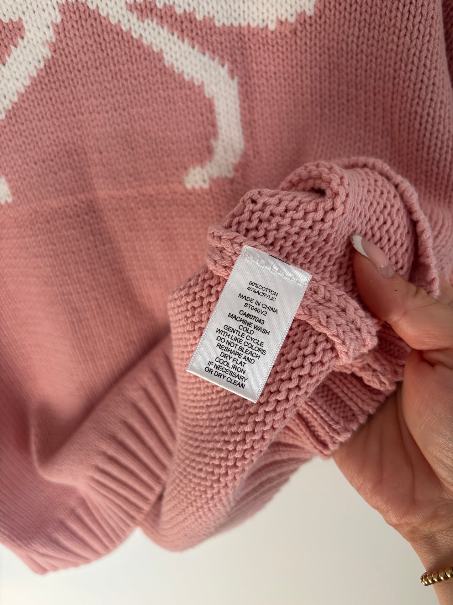 Sincerely Jules Pink Bow Knit Crewneck | Small (fits oversized)