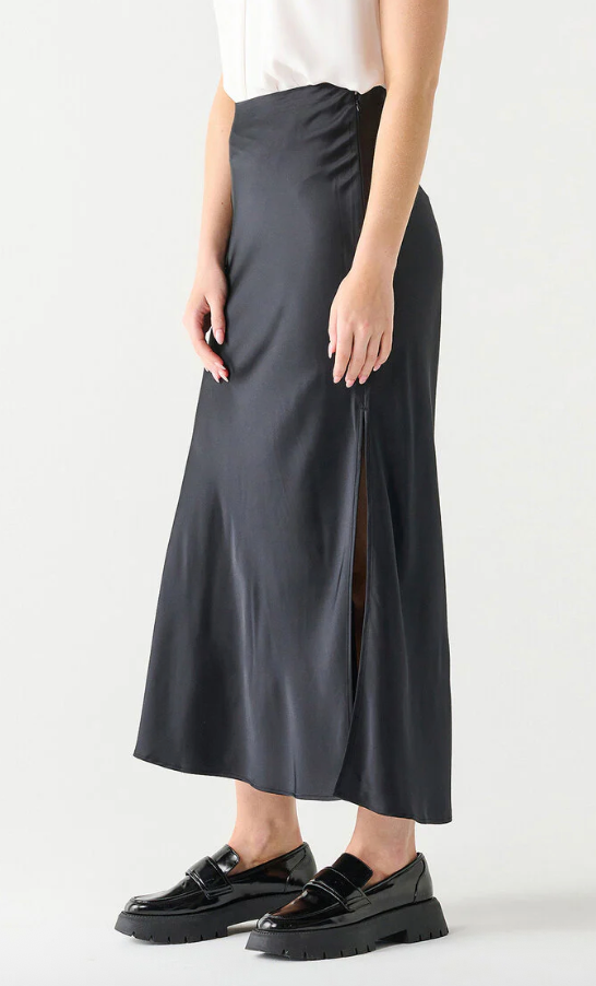 Black Tape_ Maxi Satin Skirt | XS