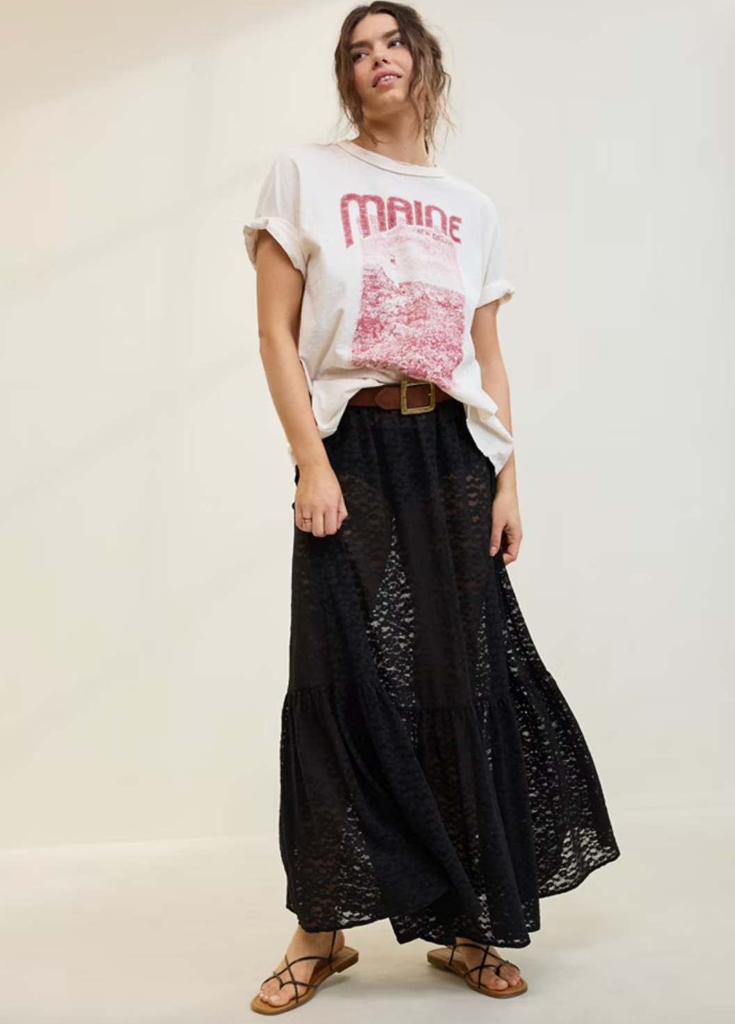 NWT Aerie Tiered Lace Maxi Skirt | Small (or fit medium)