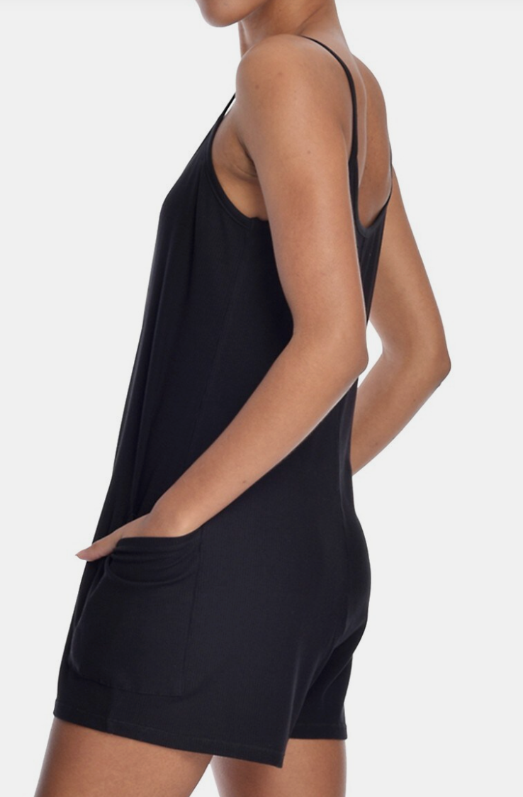 Paper Label Rib Relaxed Romper | Medium