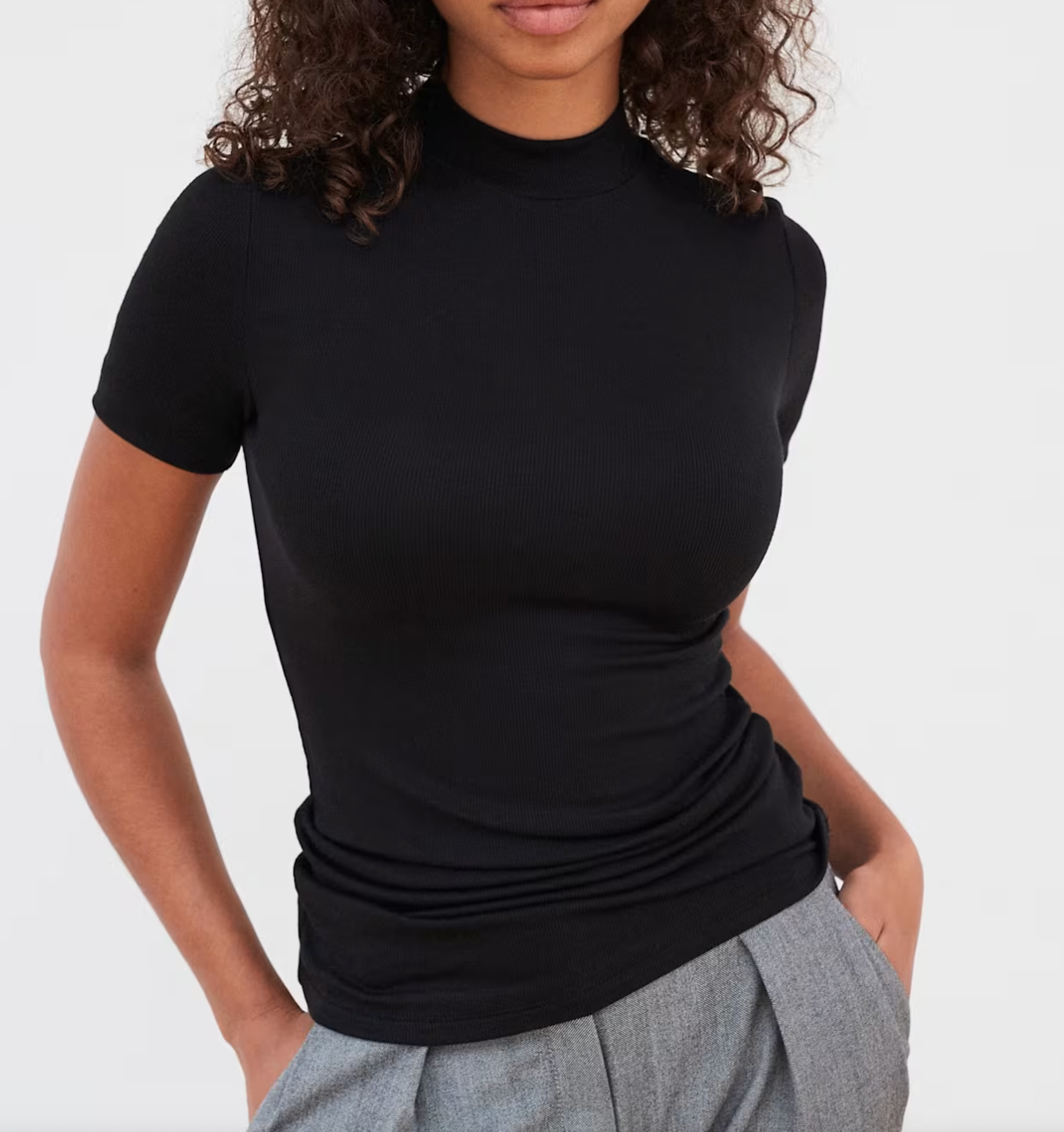 Babaton/Aritzia Gonzalo Ribbed Hip Top | Small