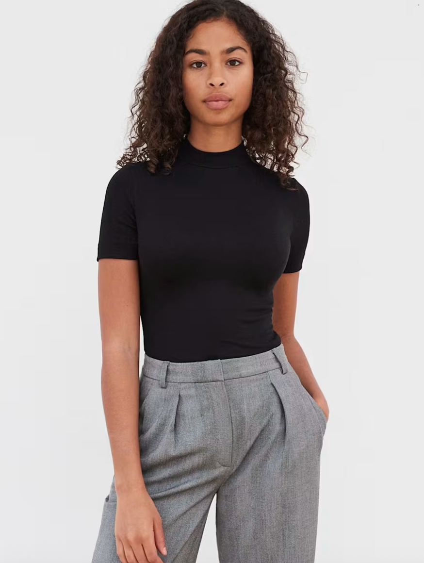 Babaton/Aritzia Gonzalo Ribbed Hip Top | Small