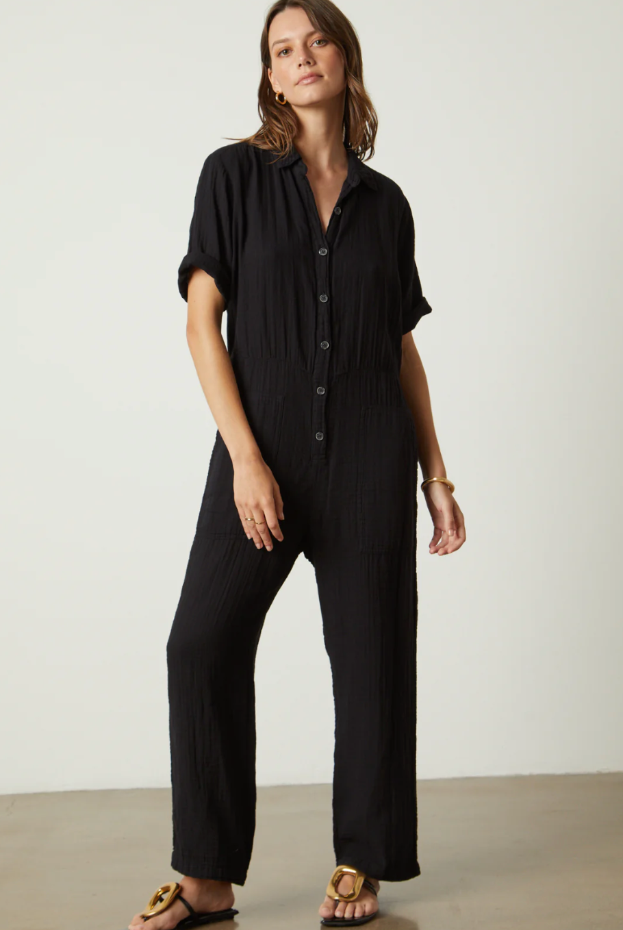 Velvet by Graham & Spencer Elia Cotton Gauze Romper | Small