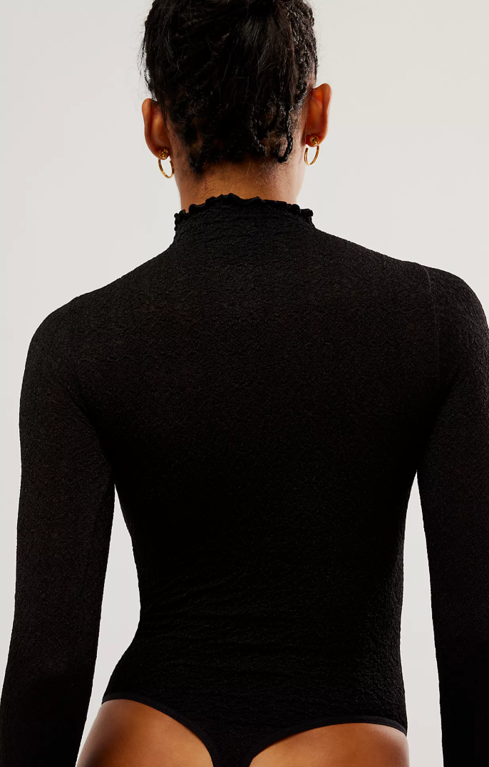 Free People Mara Textured Mock Neck Bodysuit | M/L