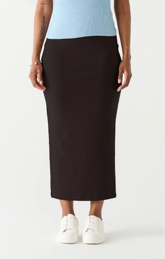 Dex Long Black Pencil Skirt | Medium