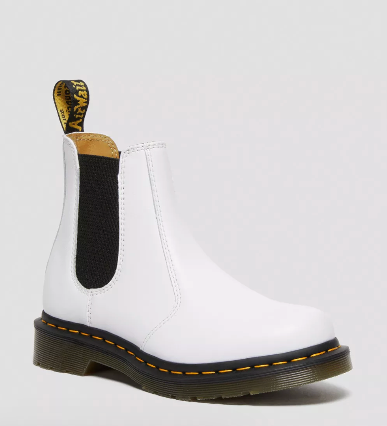 Dr. Martens Unisex Leather Chelsea Boots in White | Sz 10