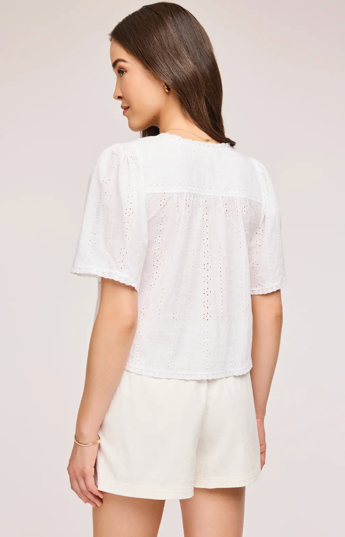 Gentle Fawn Jessa Eyelet Top White | Sz XS (fits big)