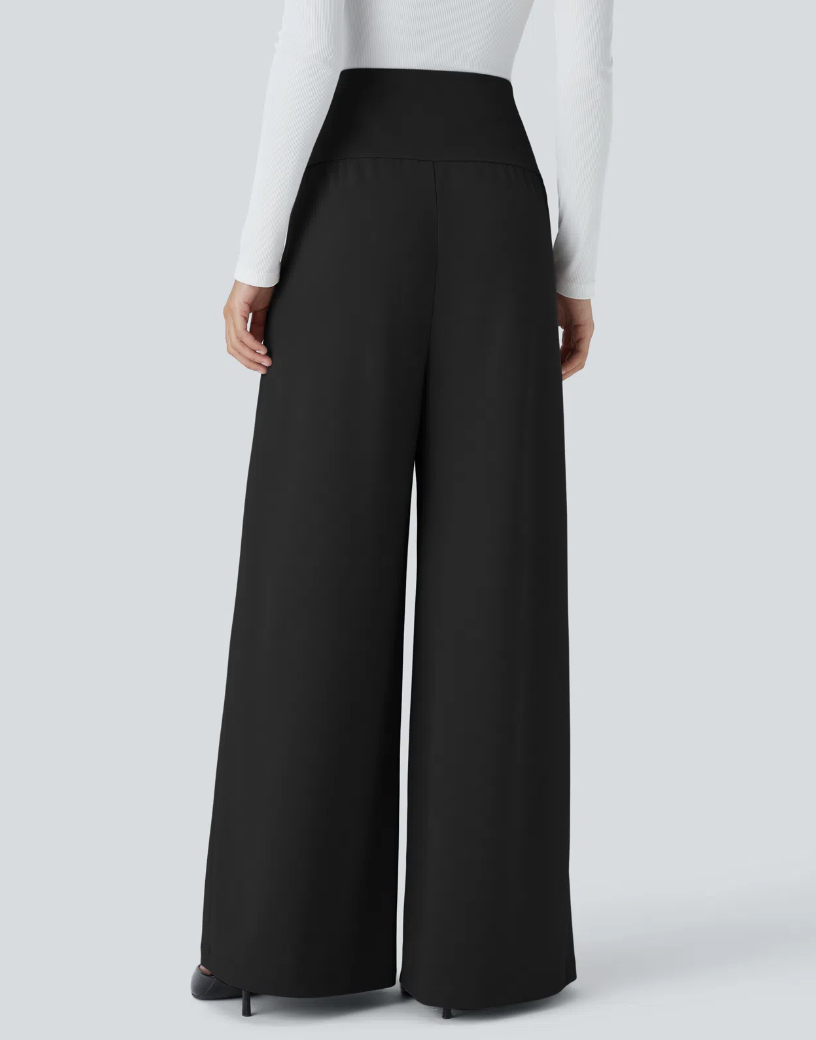 Halara Flex Pleated Wide Leg Pants NWT Black | Sz Medium