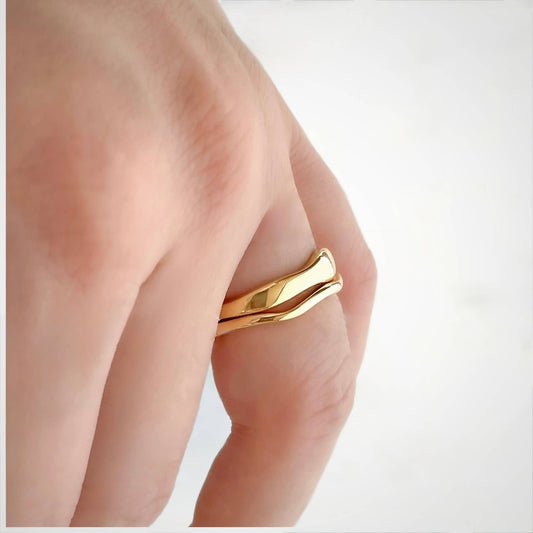 BEJ Stacker Wave Ring Set (Sz 5)
