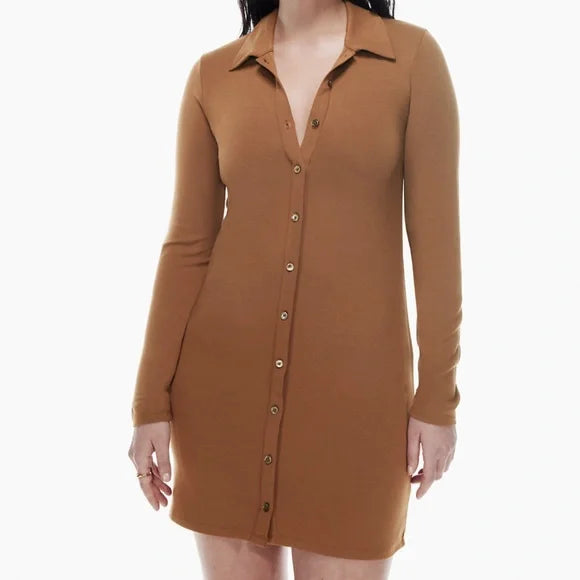 Wilfred/Aritzia Pose Button Down Jersey Shirt Dress | Large