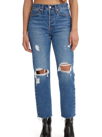 Levi's Wedgie Straight Distressed Denim 28" long | Sz 28 (F134E13)