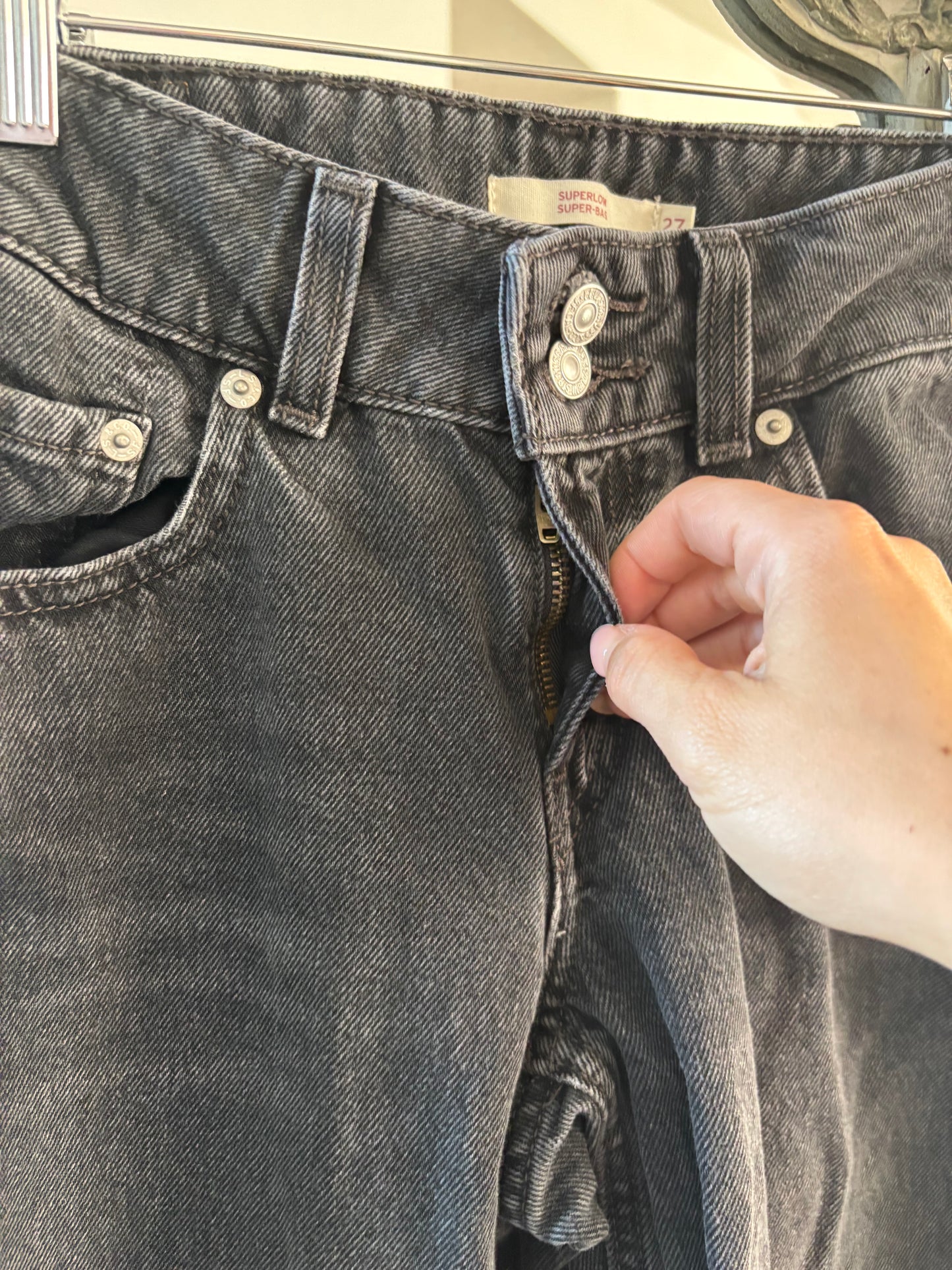 Levi's Superlow Black Denim | 28 (may fit smaller)