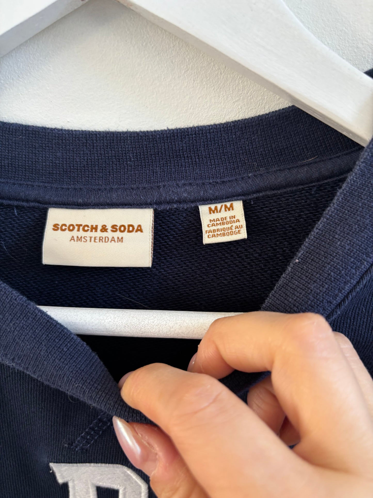 Scotch & Soda Navy Paris Cotton Crewneck  | Medium (O97P3)